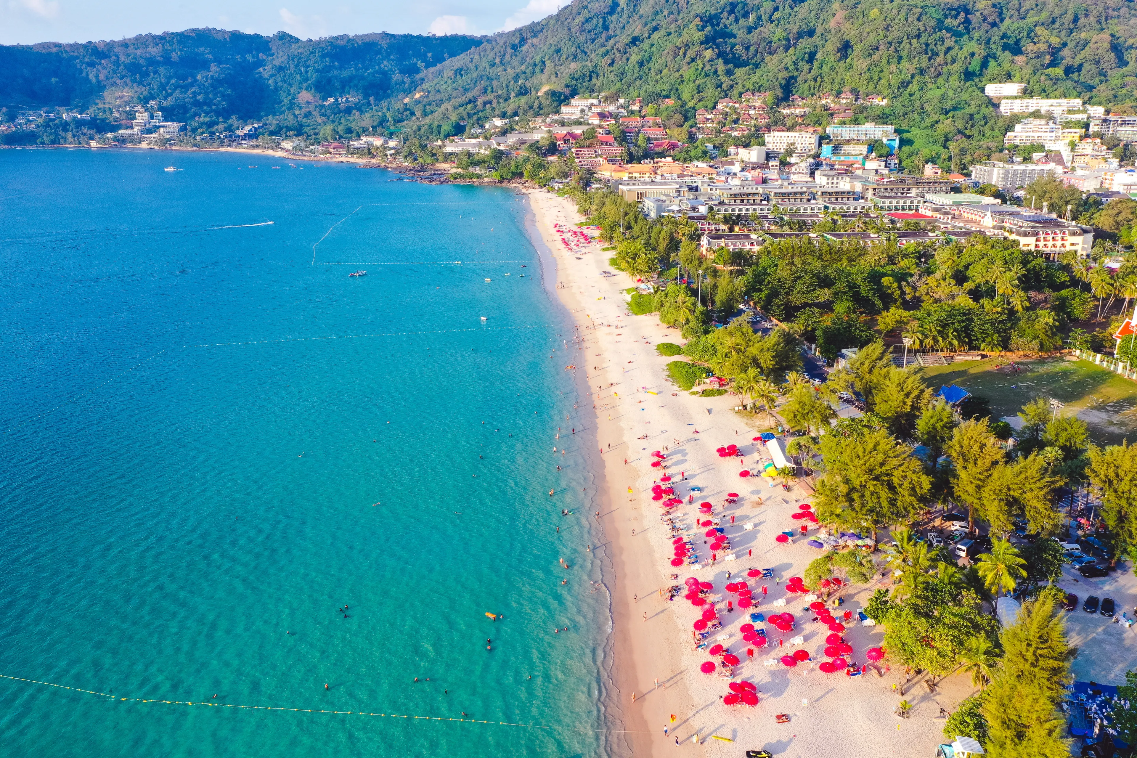 Aerial view in Patong beach in Phuket Province, Thailand