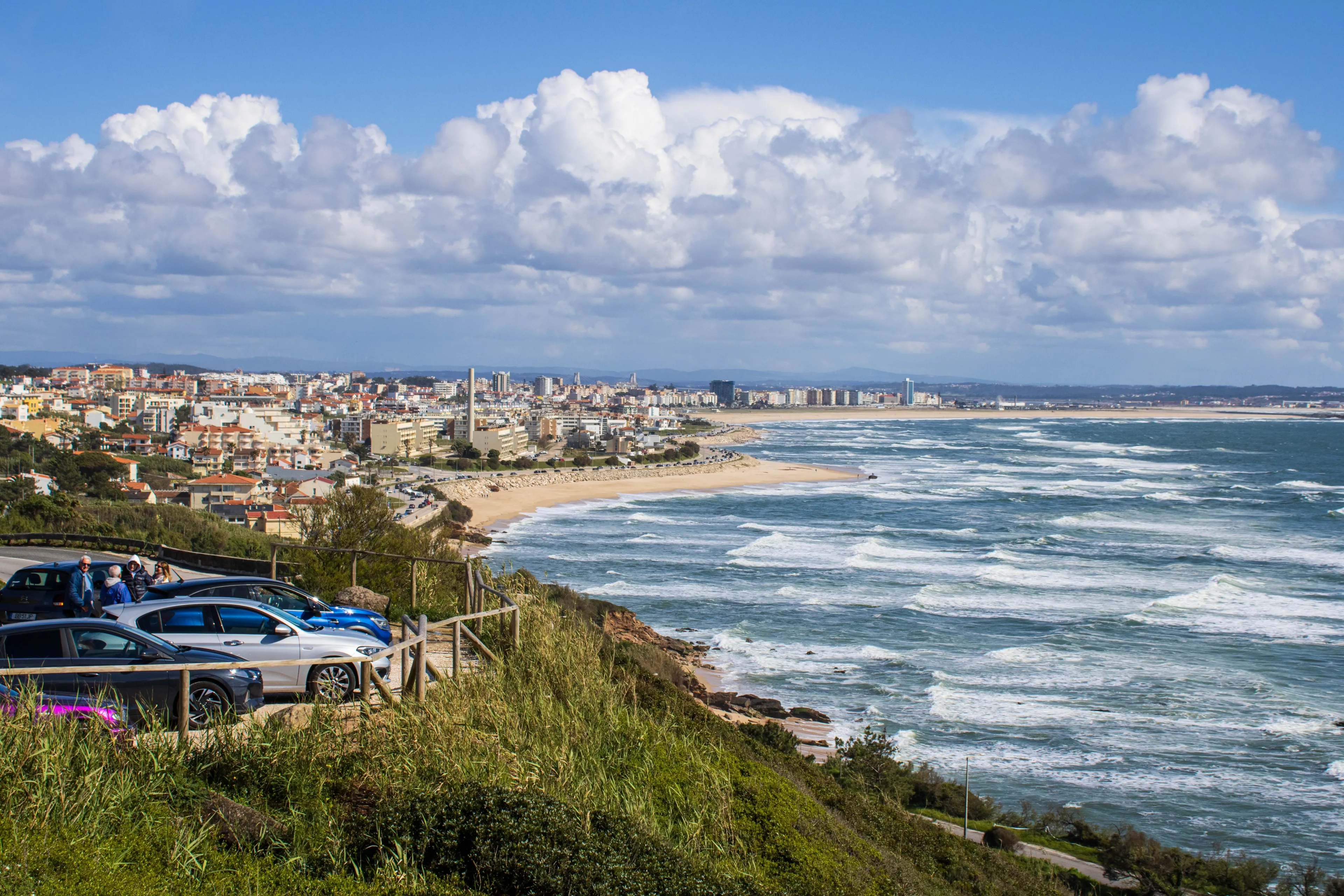 Figueira da Foz, Portugal - 03 30 2024: Panoramic view of the city of Figueira da Foz, Portugal. The city's viewpoint