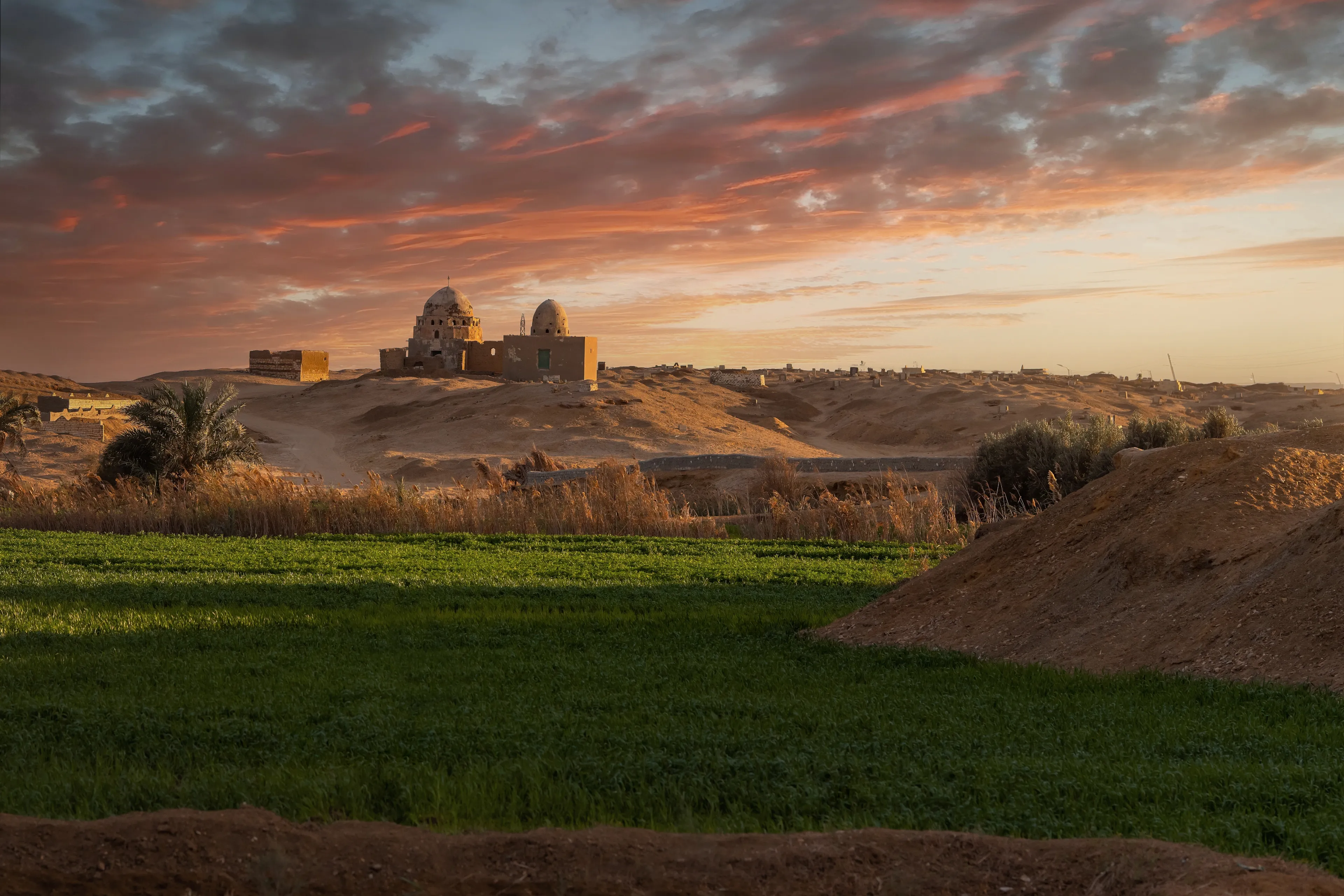 The ancient Egyptian countryside in Beni Suef, Egypt