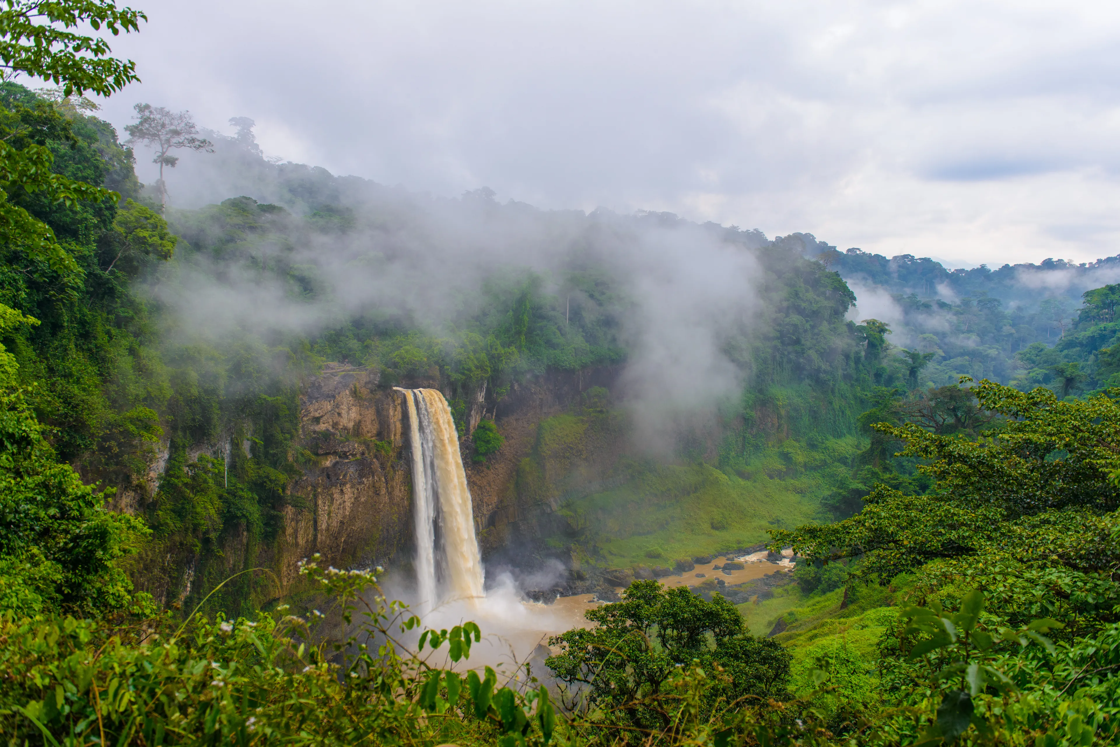 Water fall out of the rock in Africa