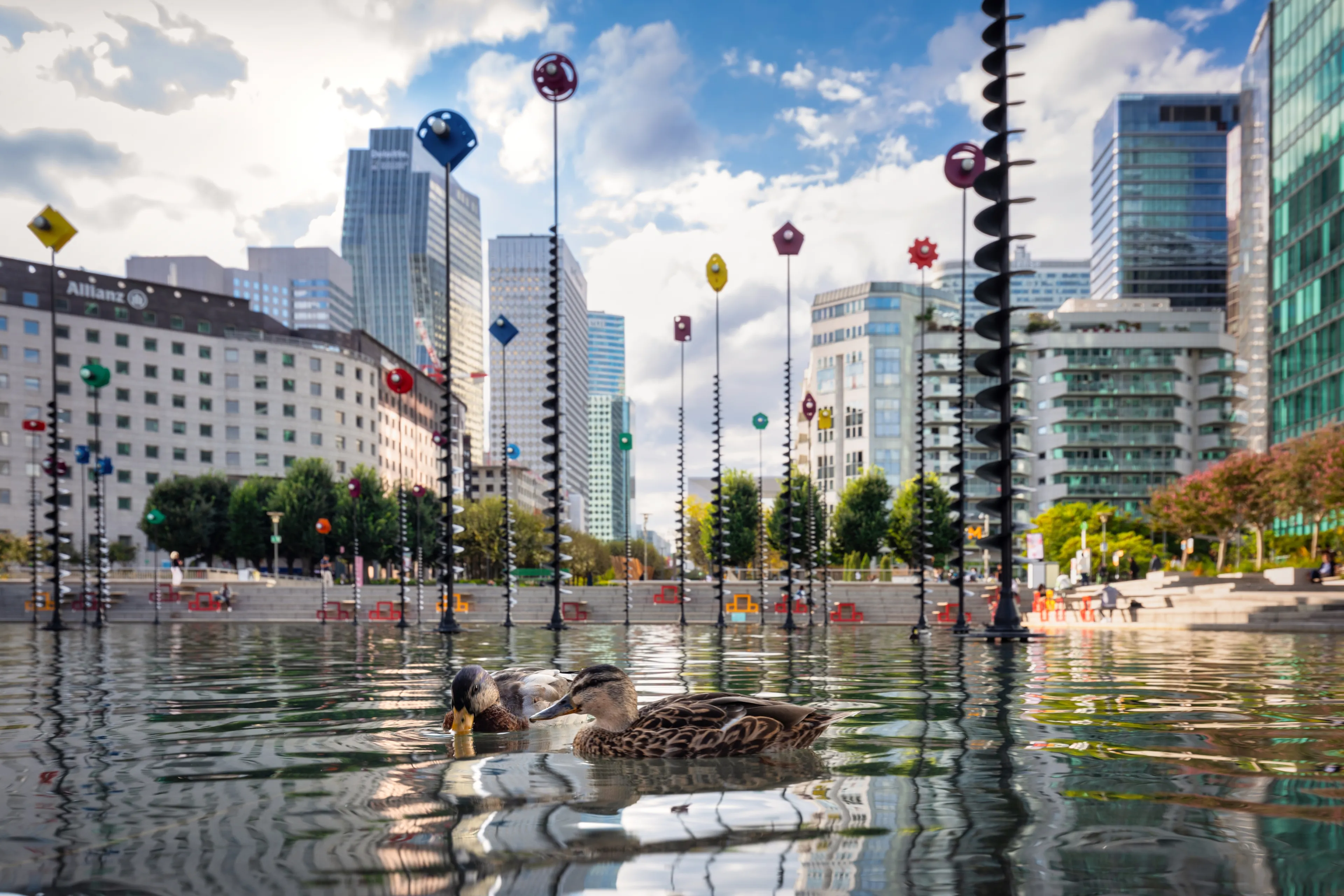 Nanterre, France - September 16, 2022: Modern buildings in the business district of La Defense to the west of Paris, France.
