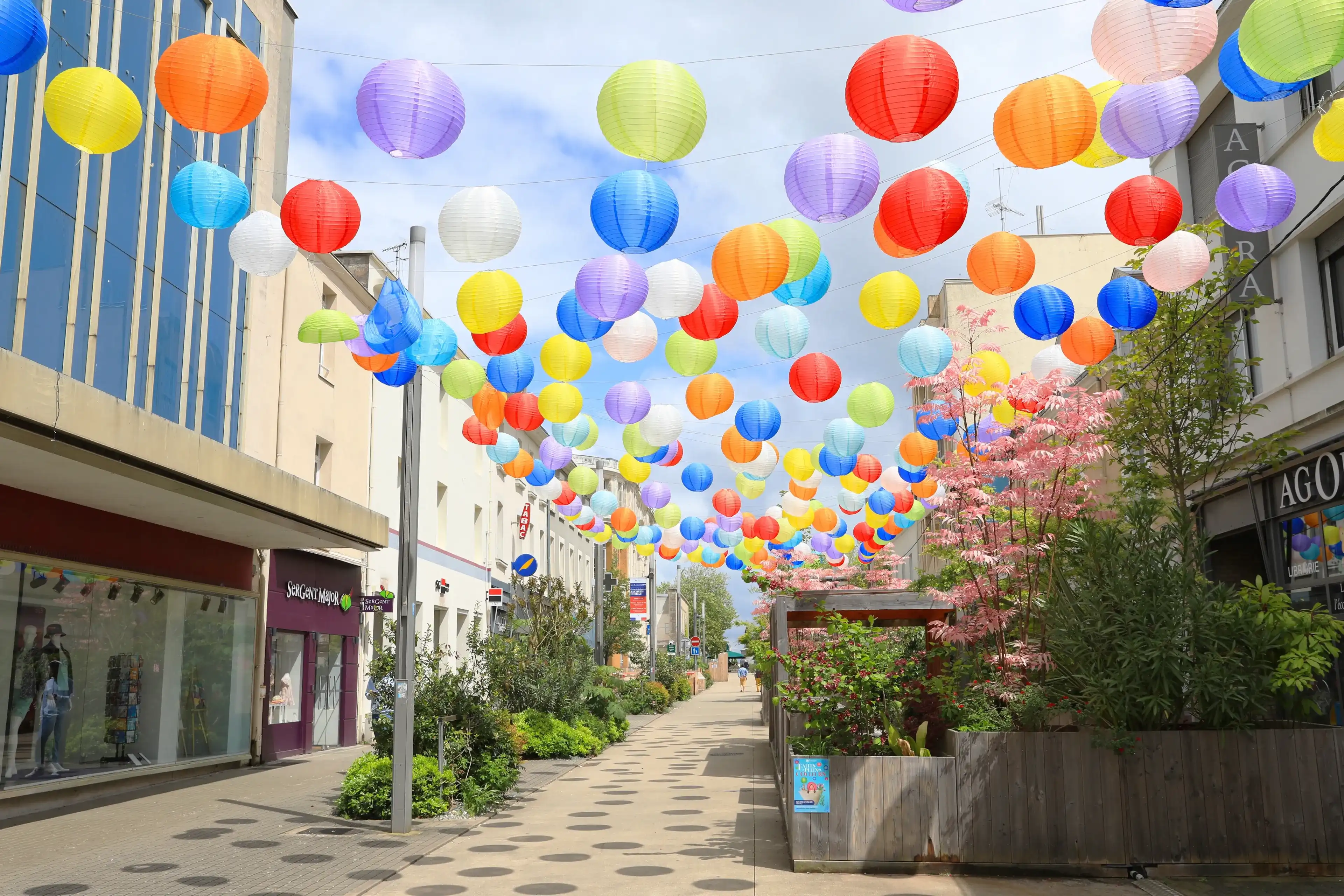 Historic downtown in la Roche-sur-Yon, Vendée, Pays de la Loire, France, 05-25-2023 Historic downtown in la Roche-sur-Yon, Vendée, Pays de la Loire, France, 05-25-2023