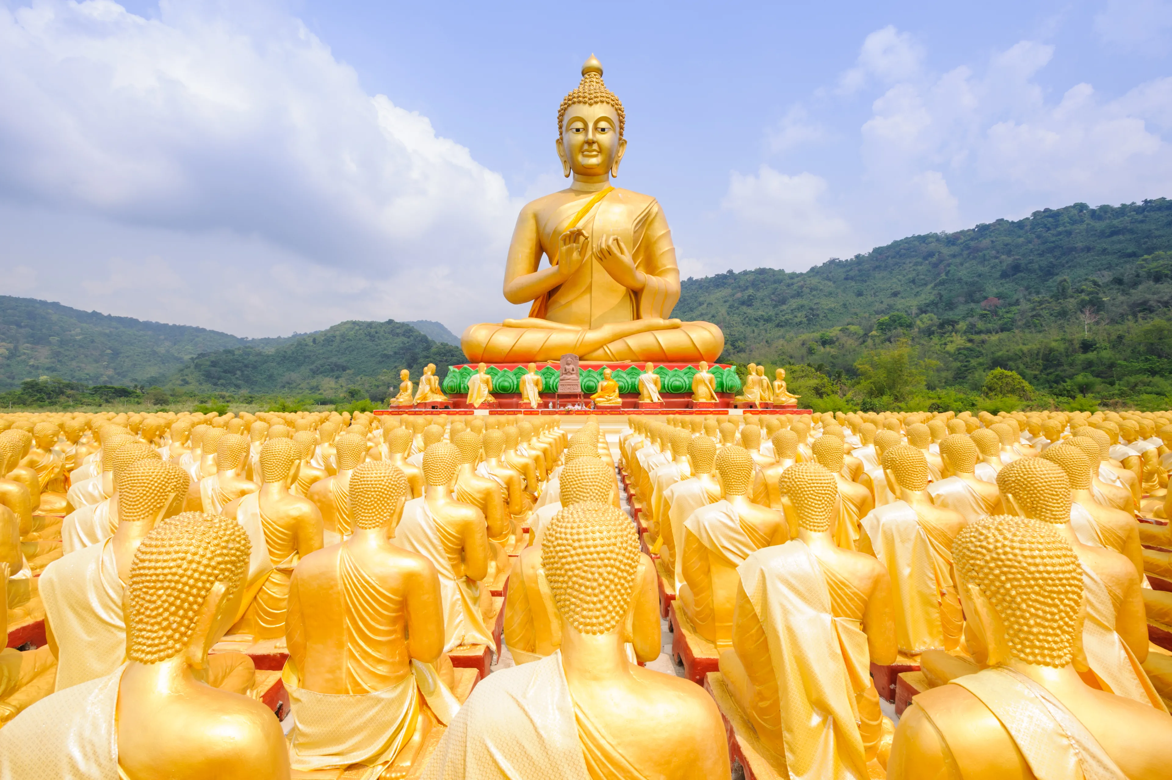Ancient Lord Buddha Statue Nakhon Nayok Province in thailand