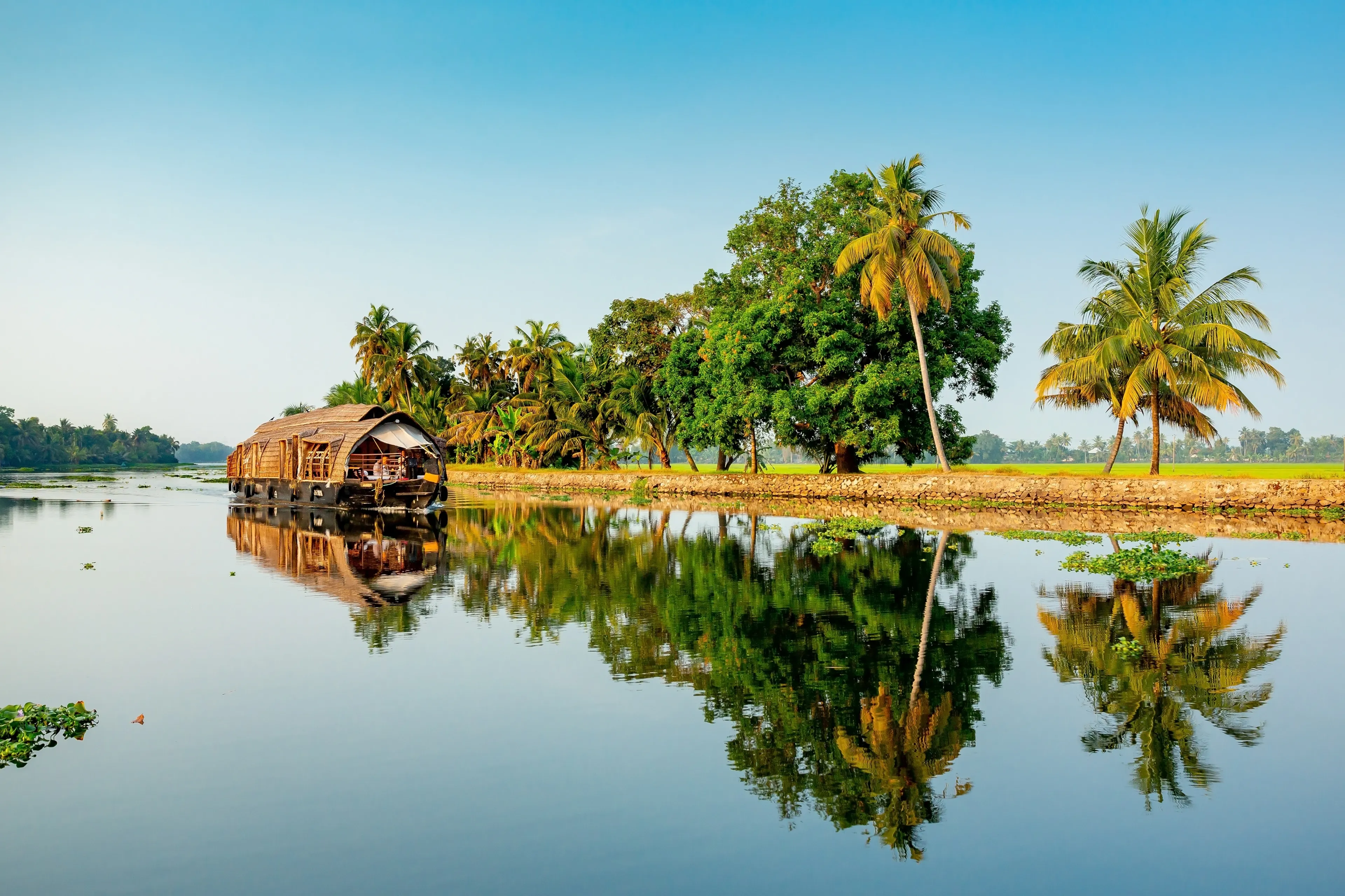 Kerala backwaters, India. Houseboats on the canals	