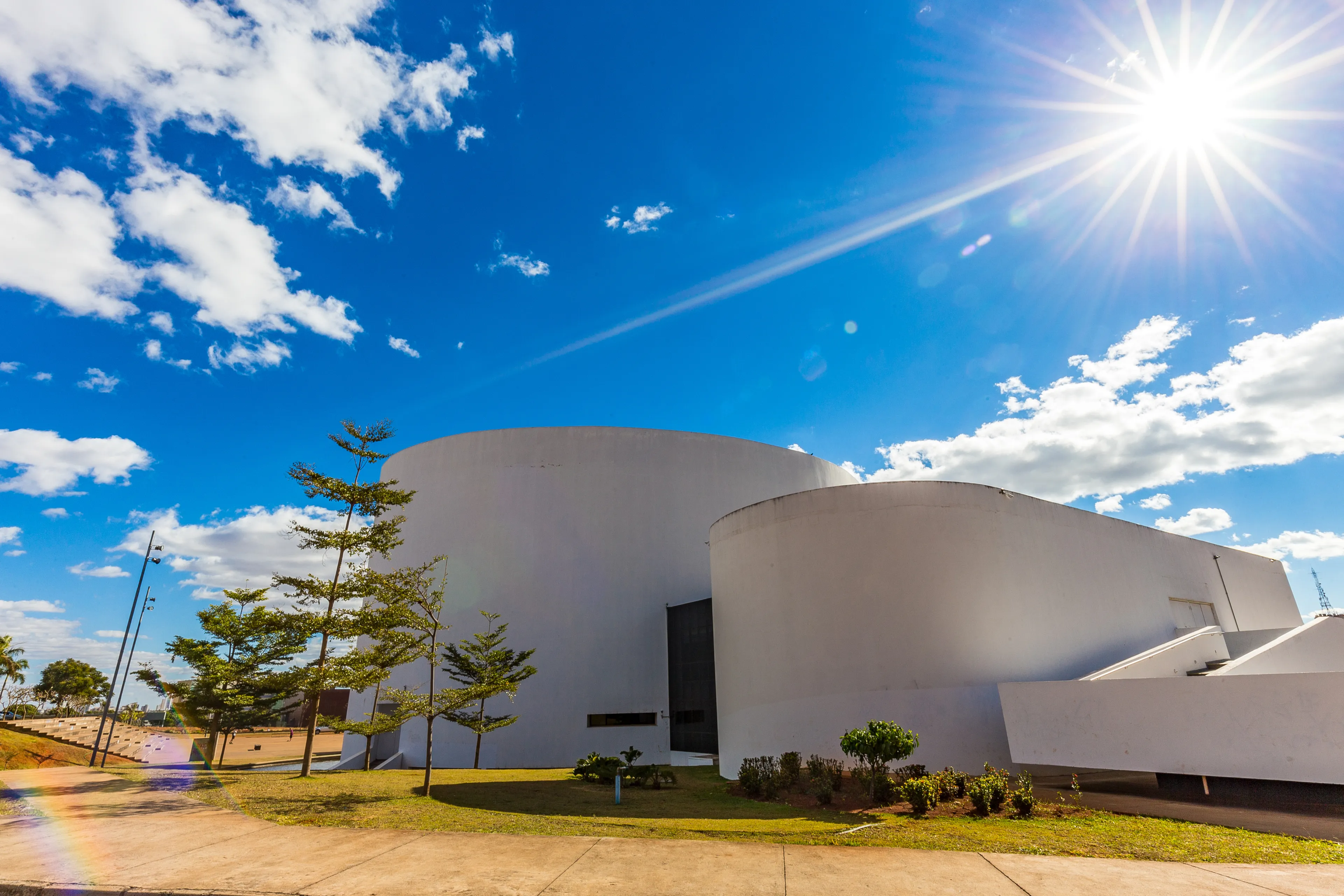 UBERLANDIA, MINAS GERAIS. BRAZIL - JULY 25, 2017: Municipal theater by Oscar Niemeyer