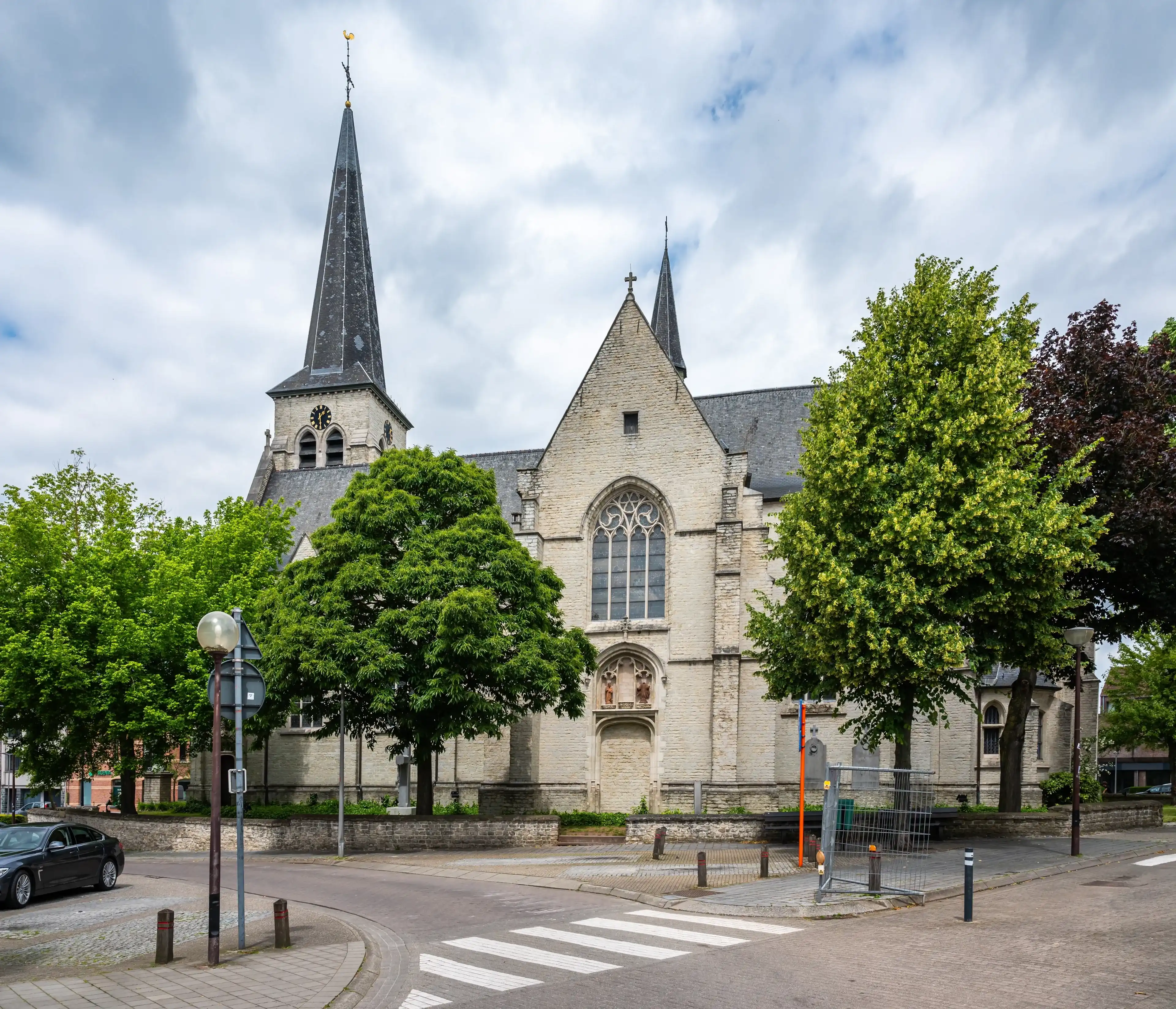 Diegem, Flanders, Belgium - June 8, 2024 - The Saint Gertrude church of the village center Diegem, Flanders, Belgium - June 8, 2024 - The Saint Gertrude church of the village center