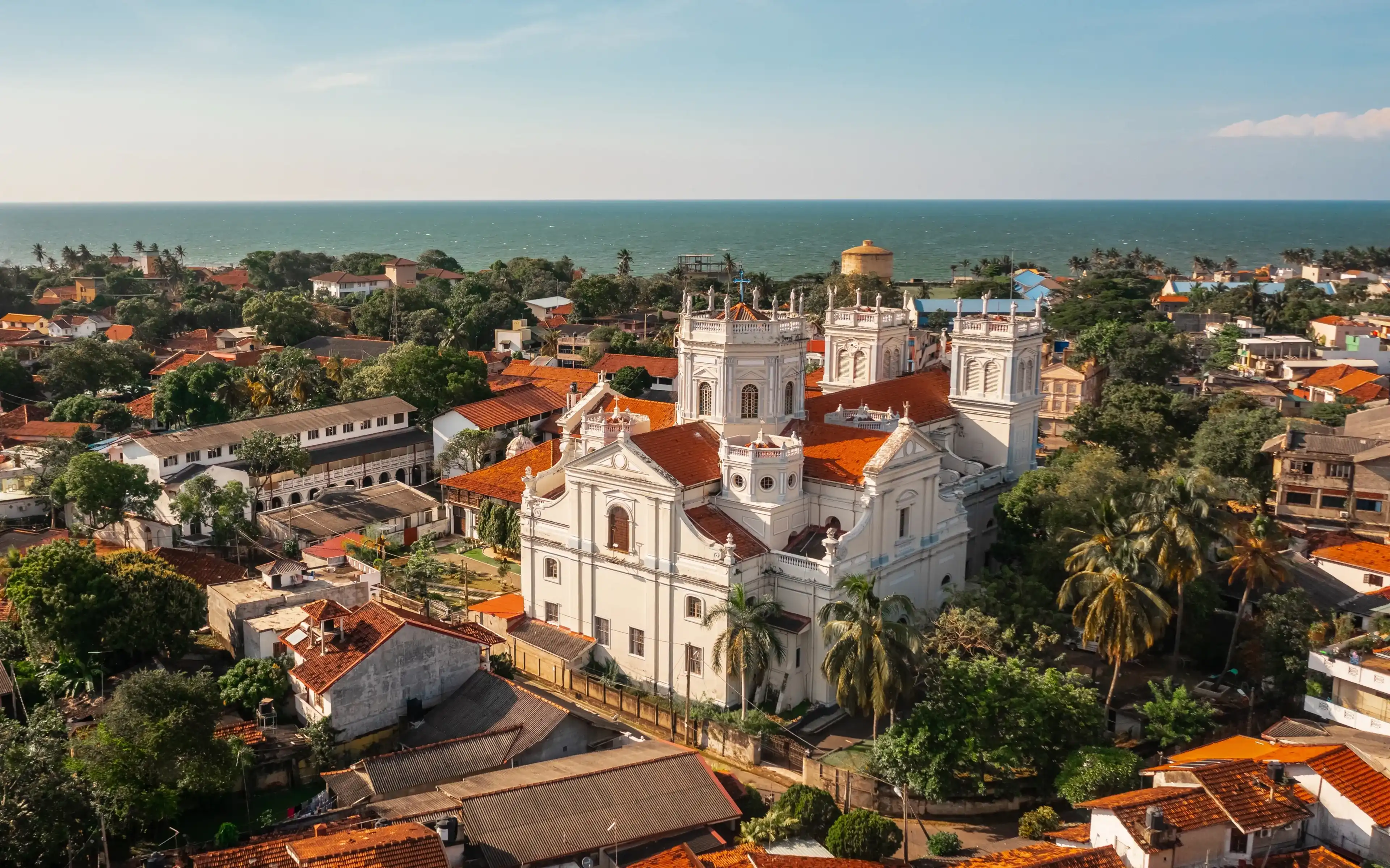 St. Mary's Church in Negombo. Aerial view St. Mary's Church in Negombo. Aerial view