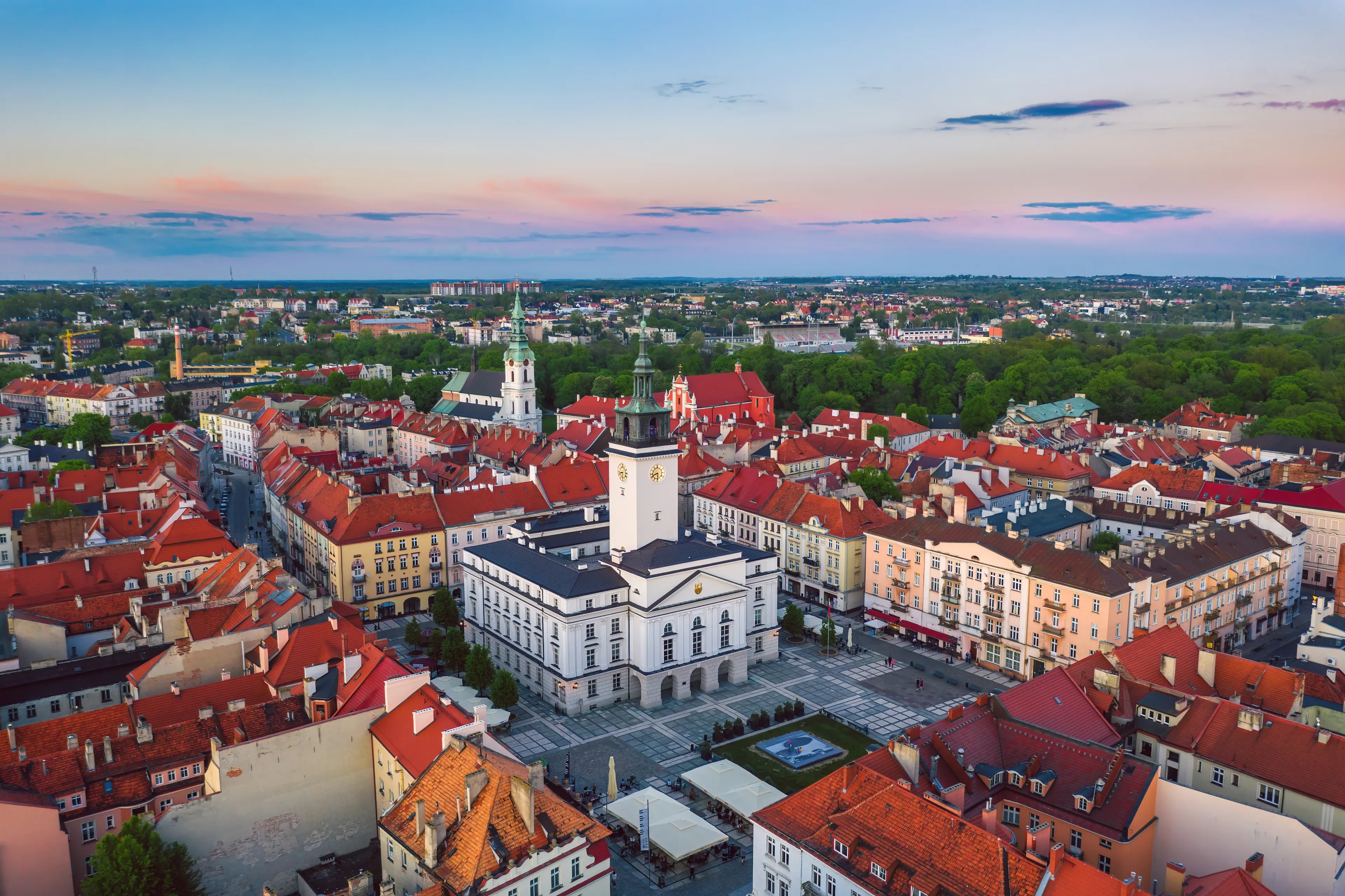 Summer evening in Kalisz Wielkopolski, Poland