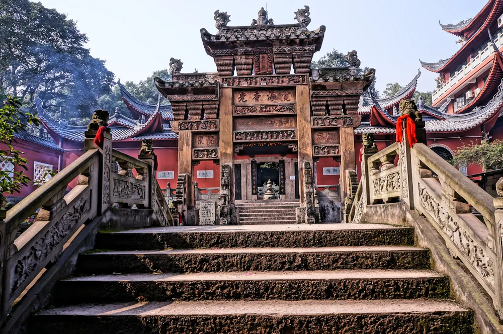 Stone arch in the temple, Chongqing, China 