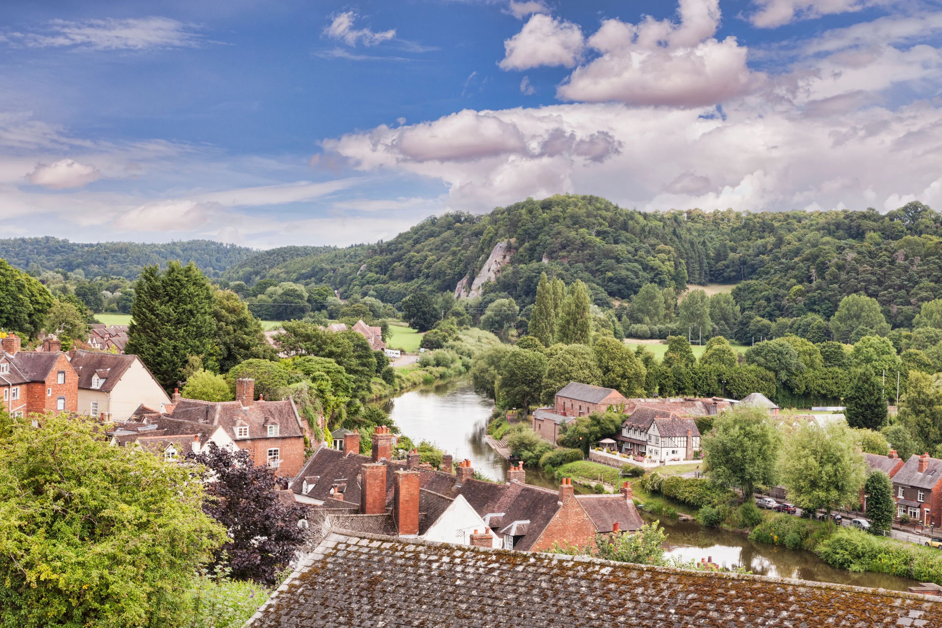The River Severn and Bridgnorth , Shropshire, England