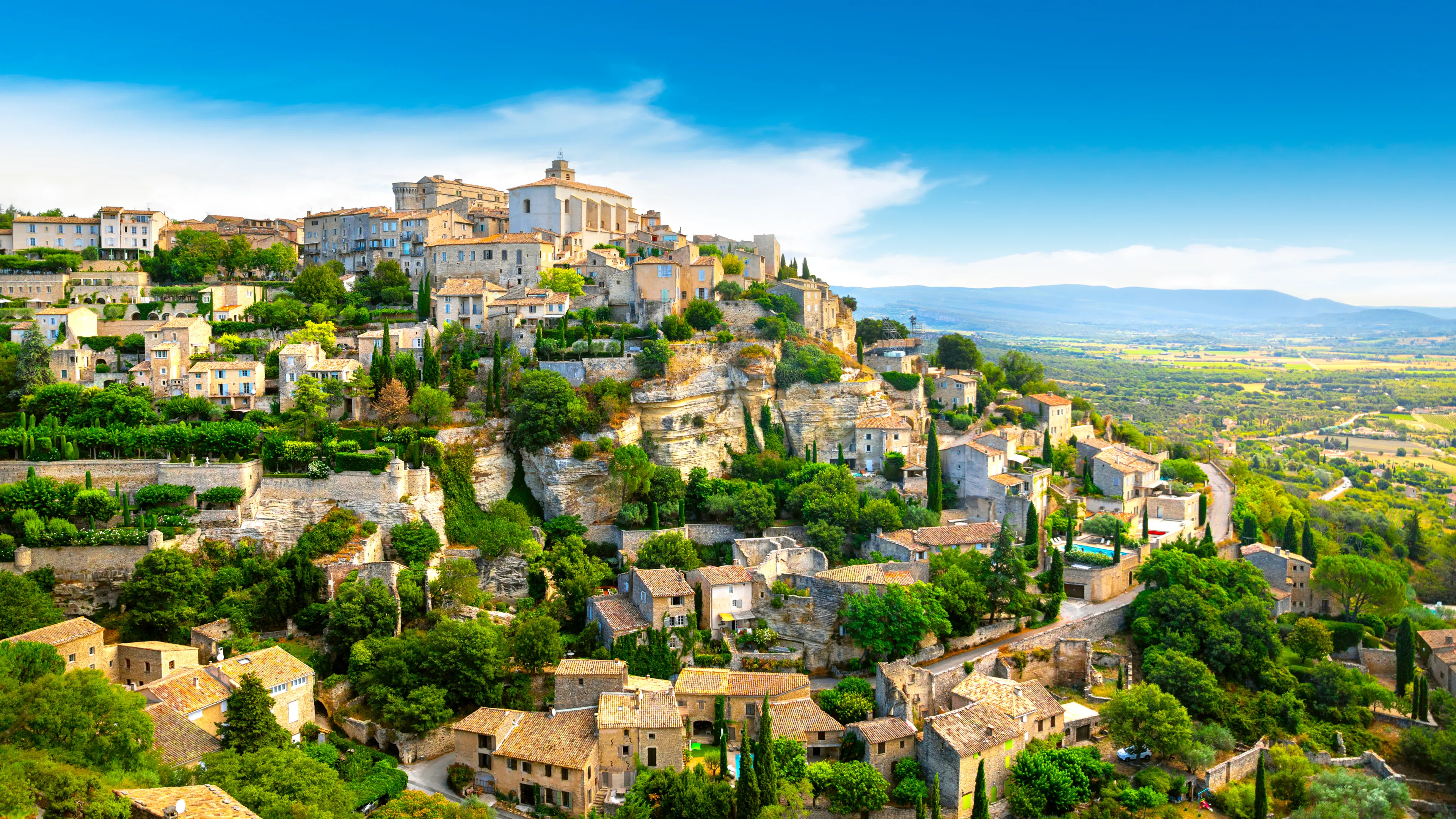 Panoramic view of Gordes, Provence, France