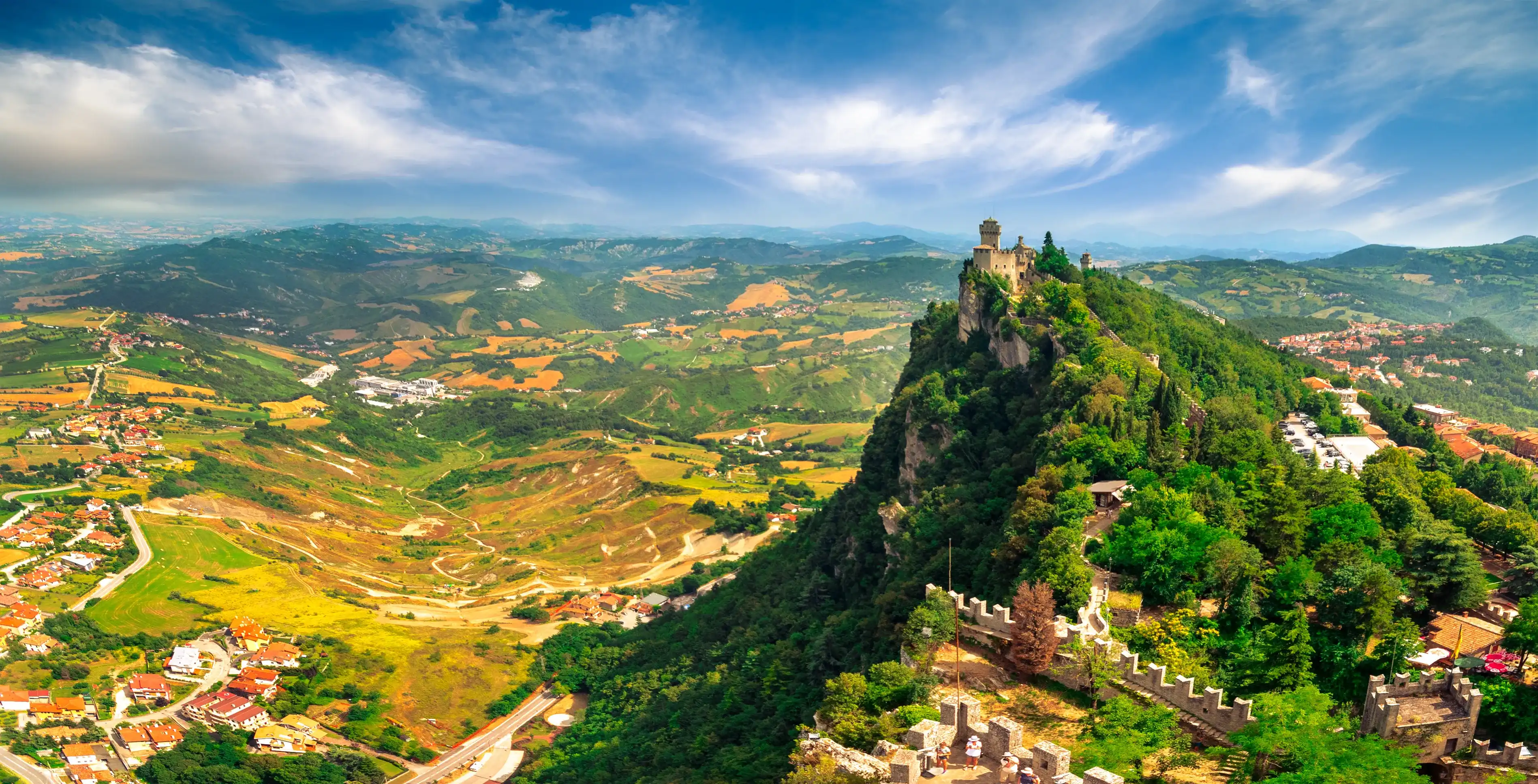 Spectacular view of the Castle of San Marino, Italy. Spectacular view of the Castle of San Marino, Italy.