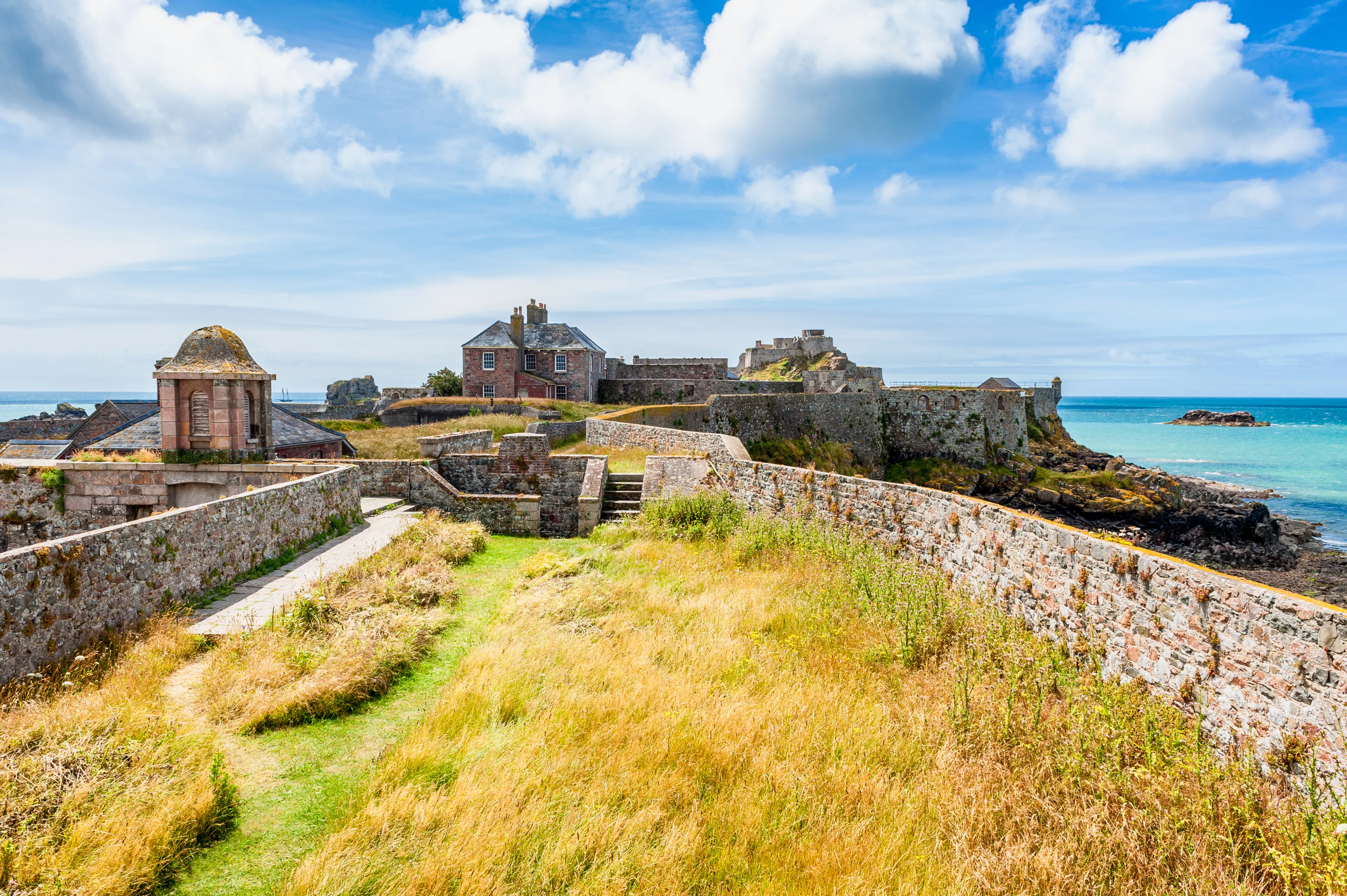Elizabeth Castle, off the coast of Saint Helier, Jersey, Channel Islands, UK