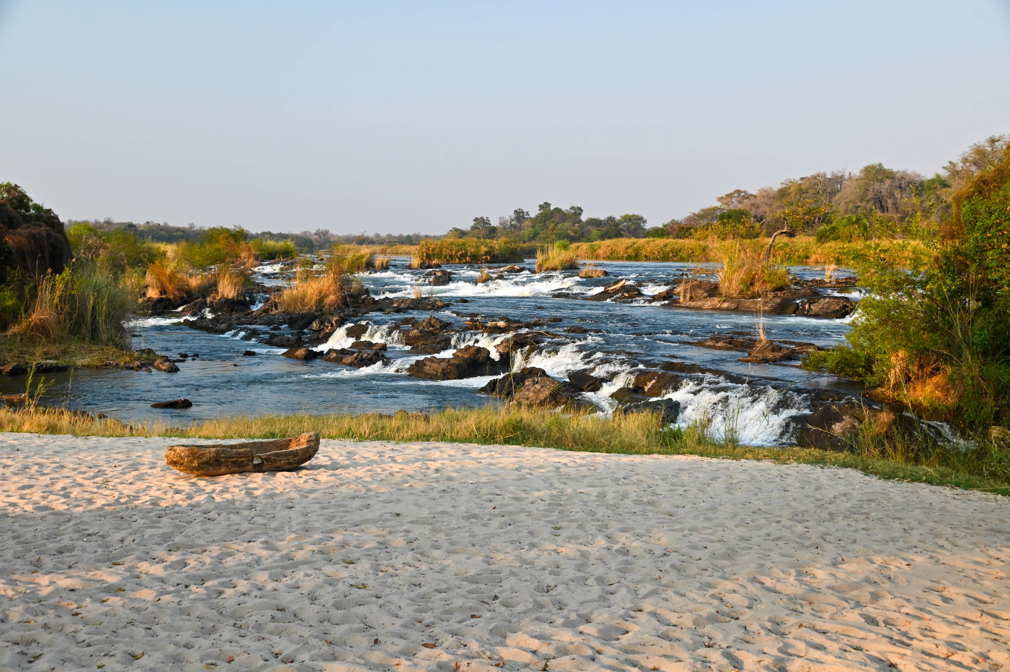 Popa Falls on the Kavango River, Divundu, Namibia.