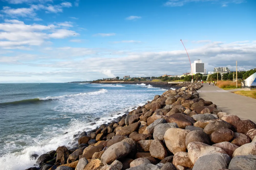 View of New Plymouth Coastal Walkway, North Island, New Zealand