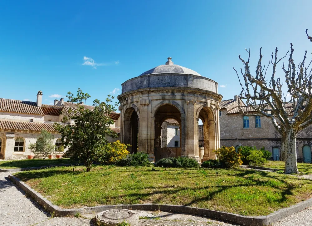 Historic monumental well inside carthusian monastery of Chartreuse of Villeneuve-lès-Avignon, France