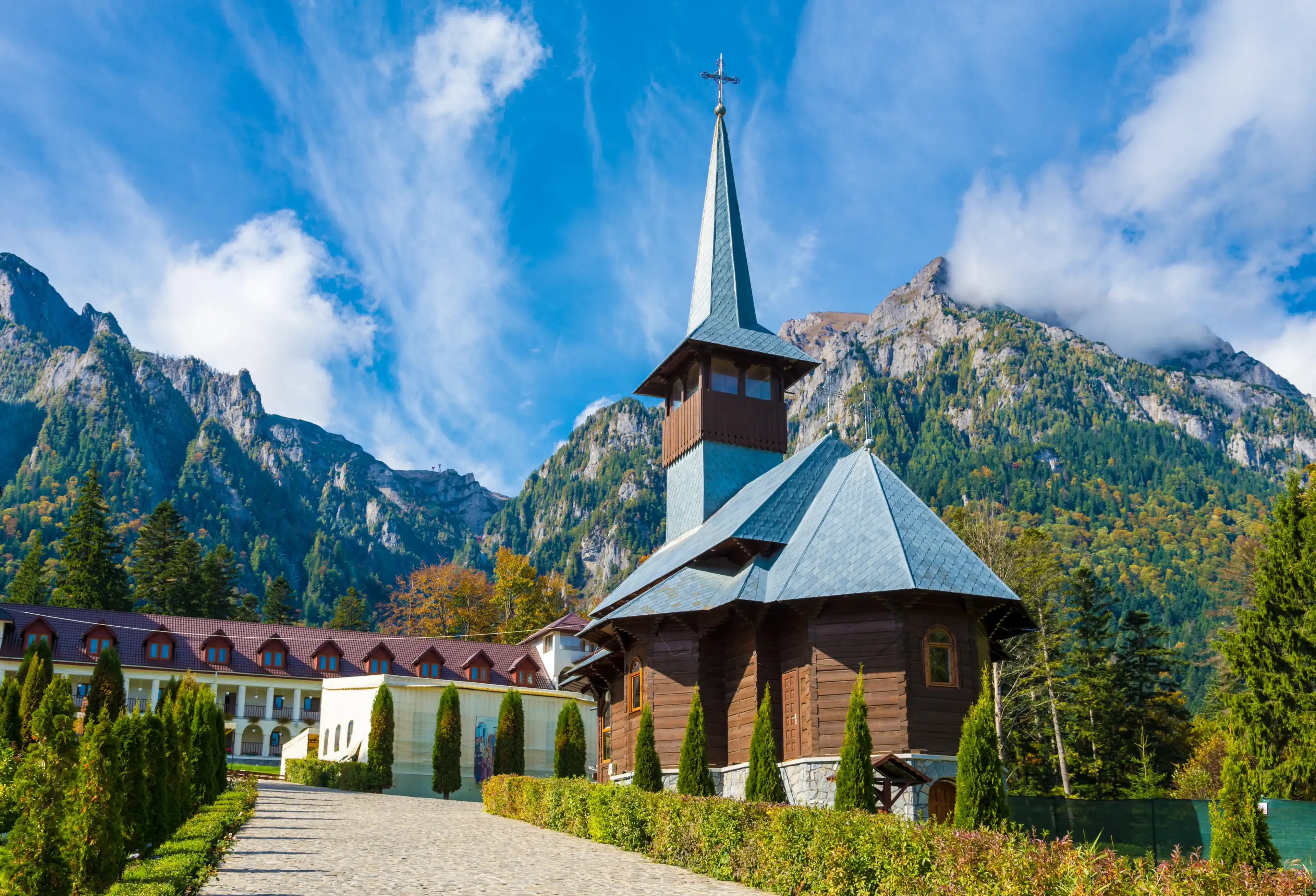 Caraiman orthodox christian church monastery, in Predeal, Transylvania, Romania Caraiman orthodox christian church monastery, in Predeal, Transylvania, Romania