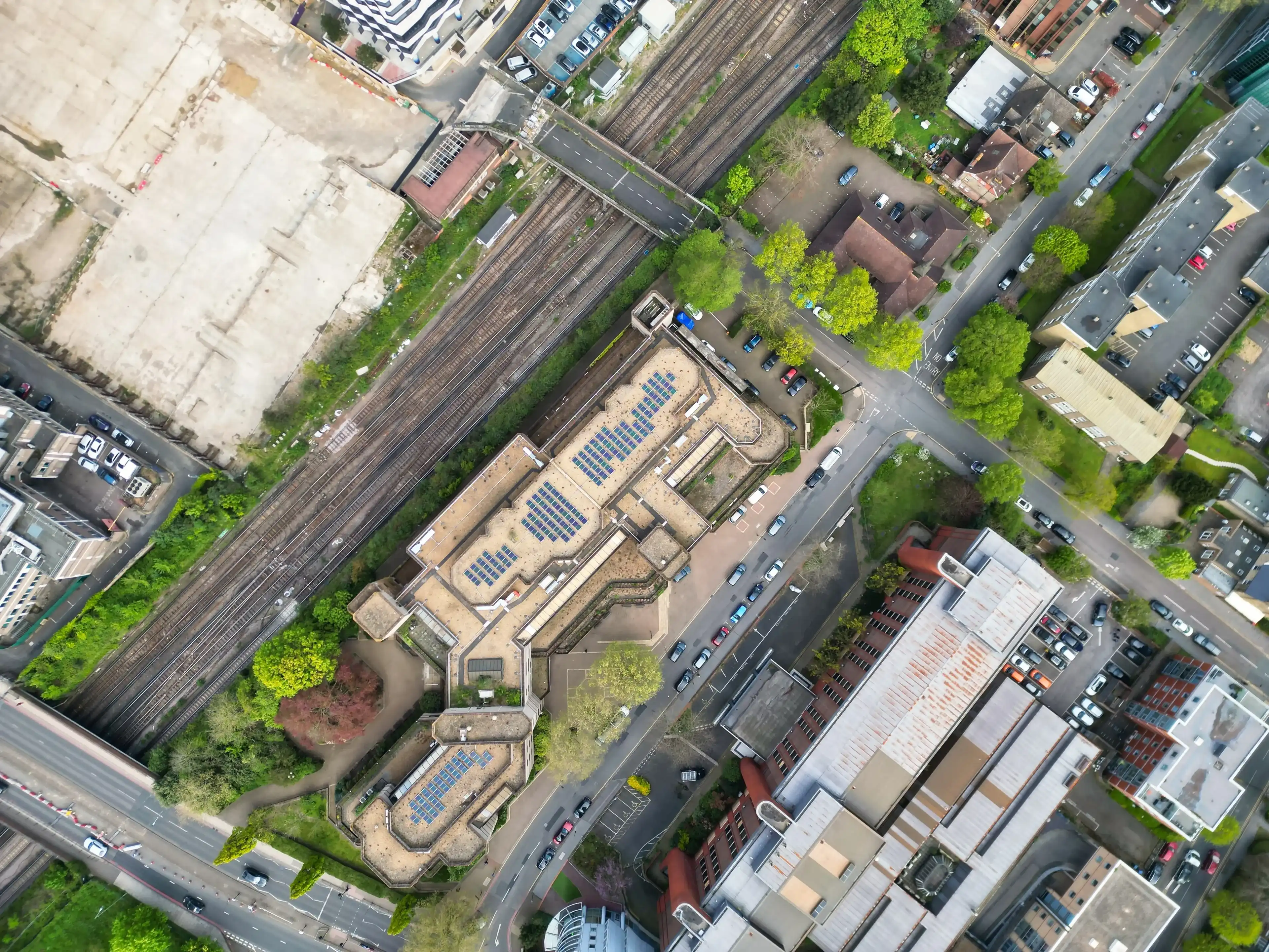 Most Beautiful Aerial View of Central West Croydon London City of England United Kingdom. April 24th, 2024 Most Beautiful Aerial View of Central West Croydon London City of England United Kingdom. April 24th, 2024