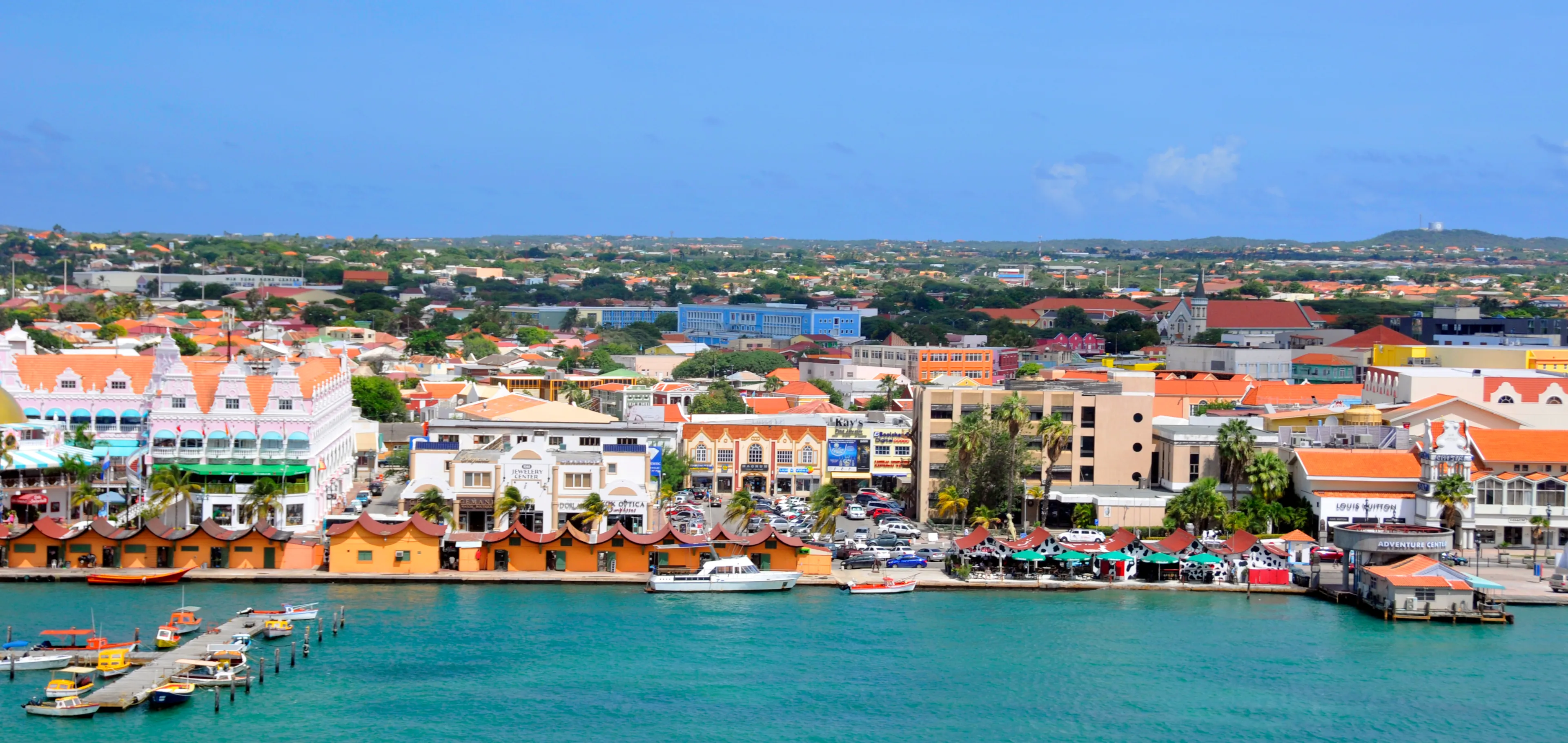 ORANJESTAD ARUBA 10 30 2012; The port of Oranjestad, the currently main commercial harbor of Aruba, is situated on the south-western end of the island.