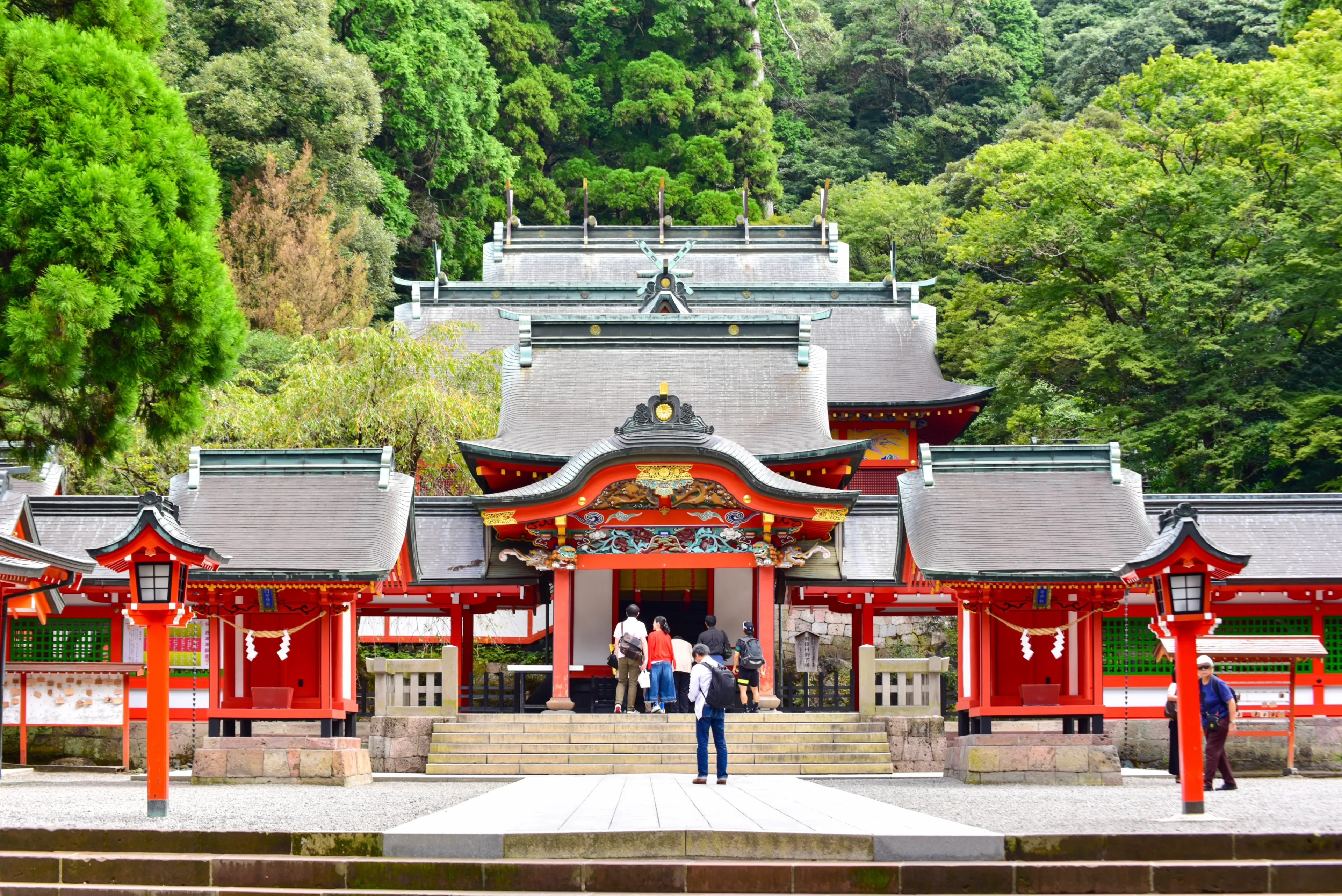 Kirishima, Japan - SEPTEMBER 30, 2017: Kirishima Shrine, a Famous Shinto Shrine in Kagoshima Prefecture