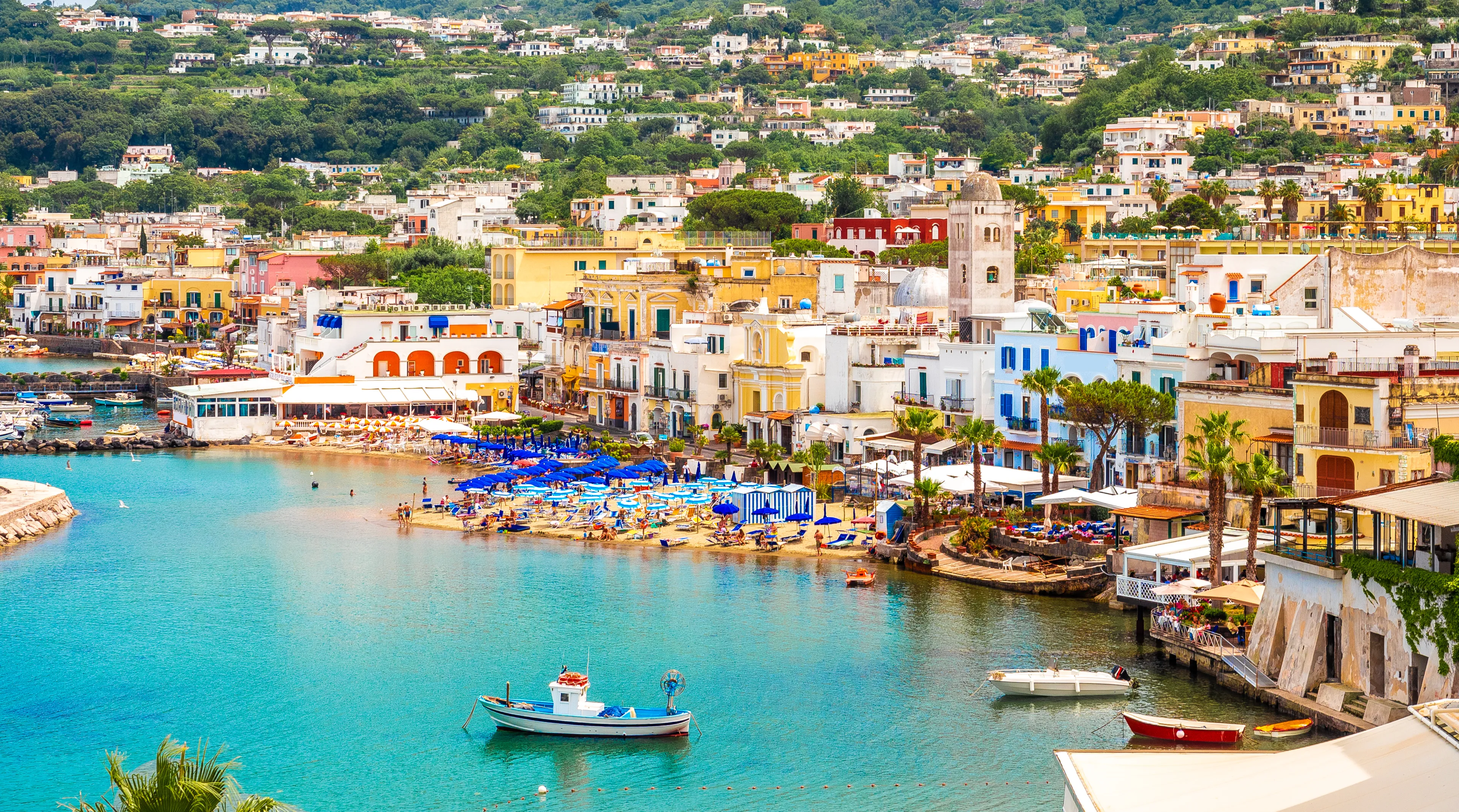 Landscape with Lacco Ameno, coast of Ischia, Italy