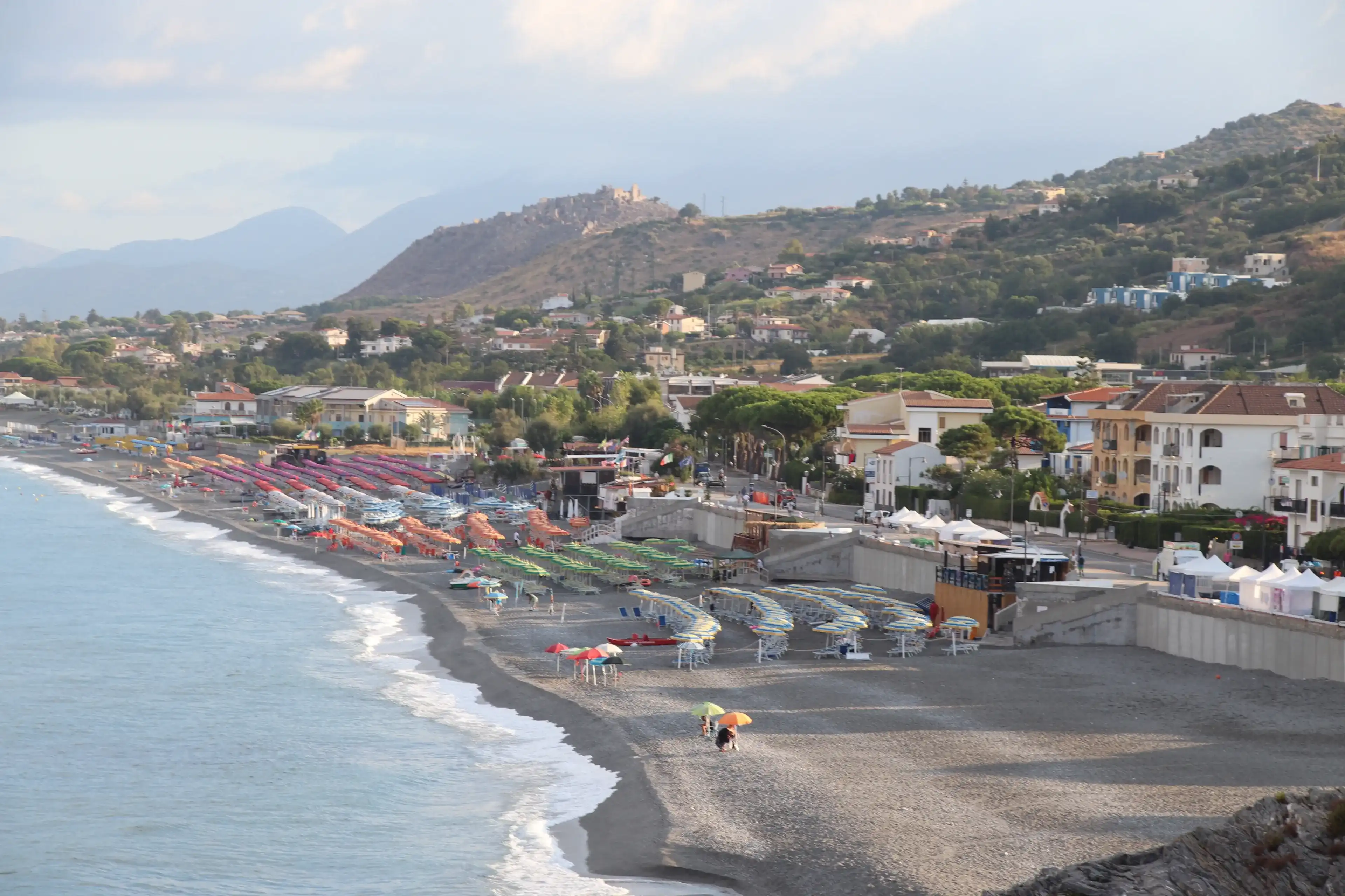View of the large beach and coast line of Diamante, Diamante, District of Cosenza, Calabria, Italy, Europe. View of the large beach and coast line of Diamante, Diamante, District of Cosenza, Calabria, Italy, Europe.