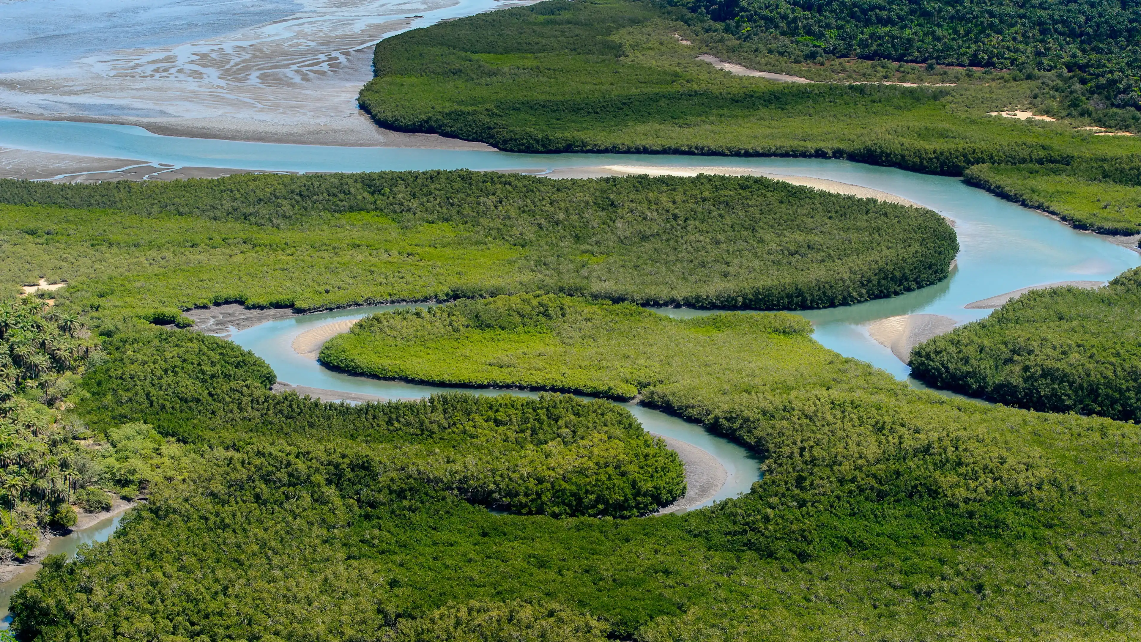 Beautiful Aerial view of river, Bissagos Archipelago (Bijagos), Guinea Bissau. UNESCO Biosphere Reserve Beautiful Aerial view of river, Bissagos Archipelago (Bijagos), Guinea Bissau. UNESCO Biosphere Reserve