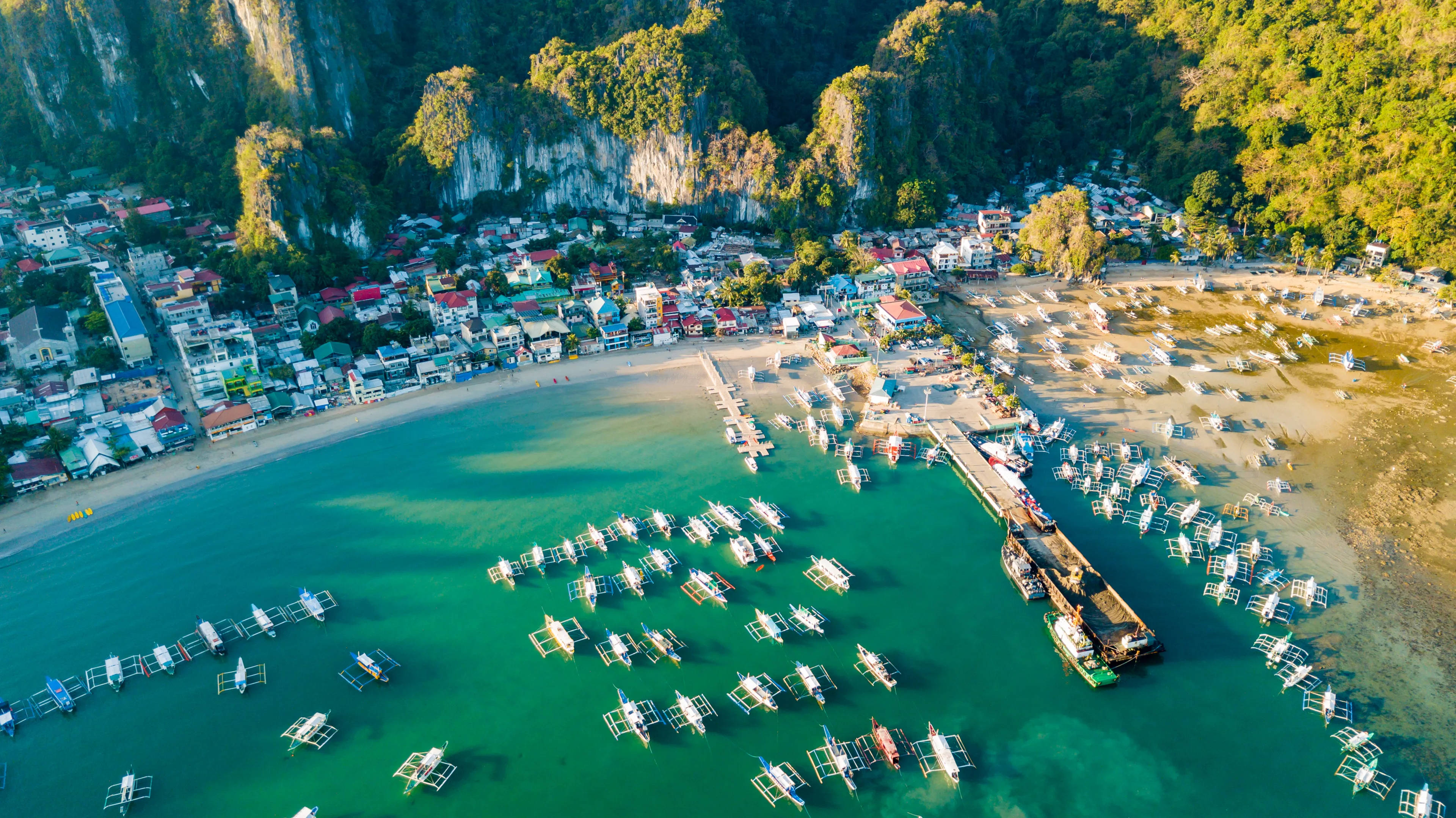 Skyline of El Nido beach in Palawan island, Philippines