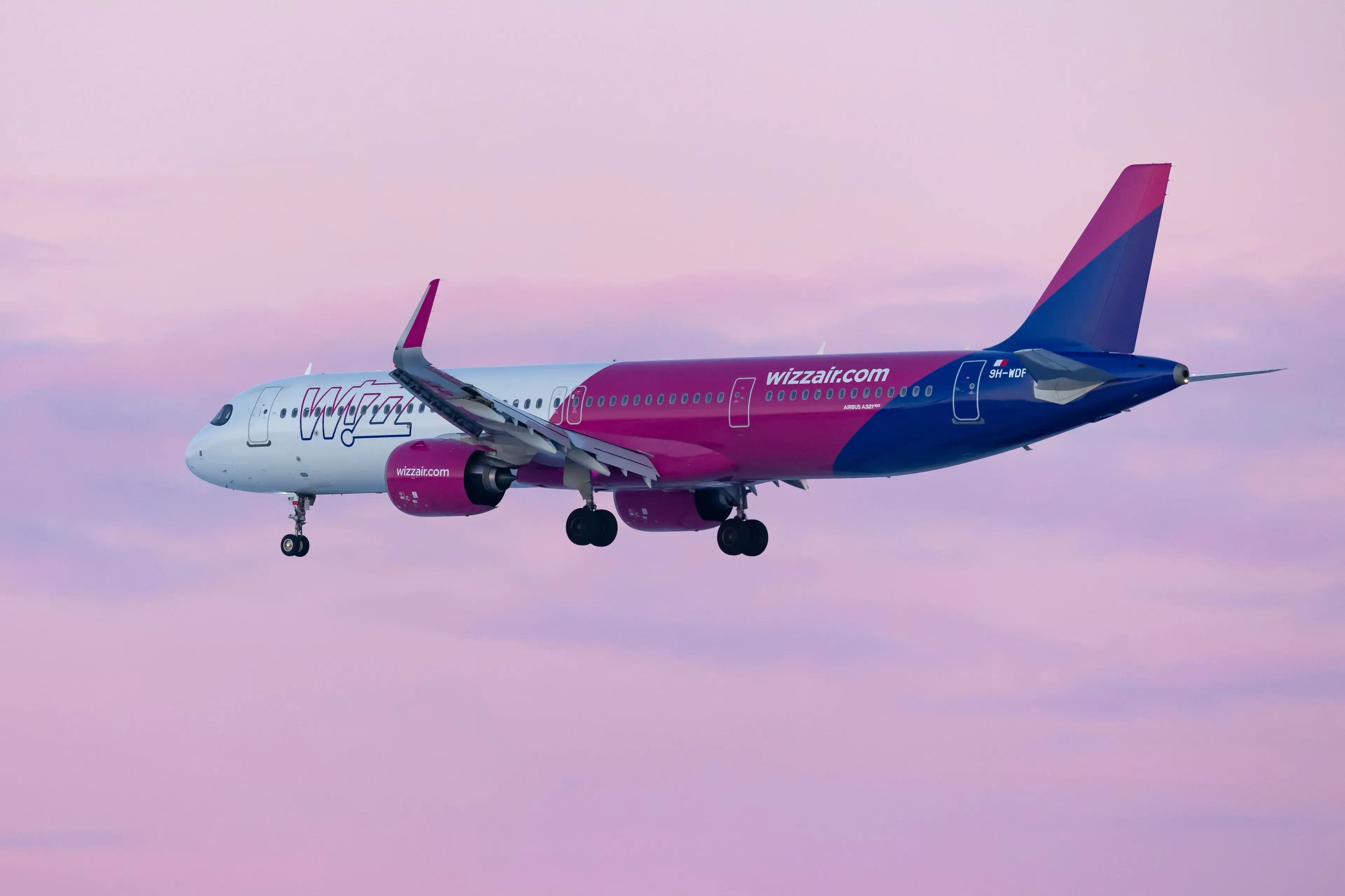PRAGUE - January 21, 2024: Wizz Air Airbus A321-271NX REG: 9H-WDF at Vaclav Havel Airport Prague. From Naples to Prague.Wizz Air is a Hungarian ultra low-cost carrier with its head office in Budapest, PRAGUE - January 21, 2024: Wizz Air Airbus A321-271NX REG: 9H-WDF at Vaclav Havel Airport Prague. From Naples to Prague.Wizz Air is a Hungarian ultra low-cost carrier with its head office in Budapest,