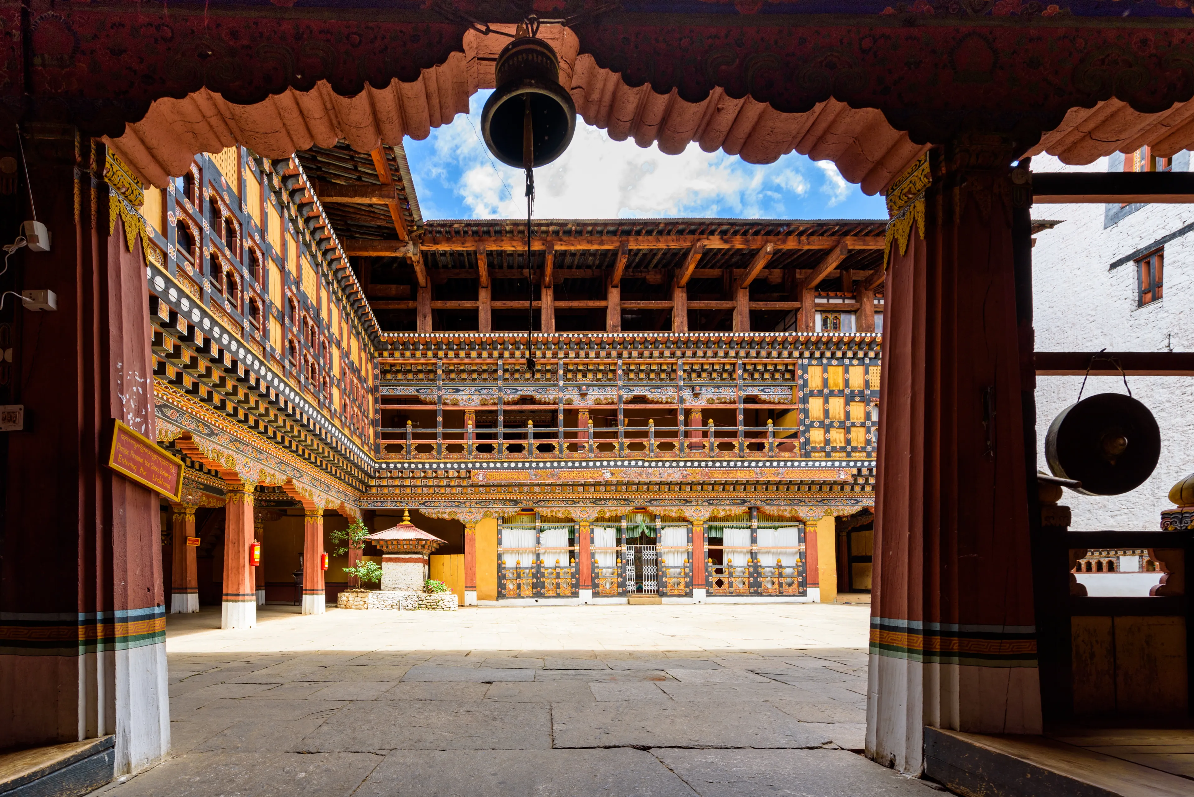 Rinpung Dzong, Houses the district Monastic Body and government administrative offices of Paro Dzongkhag, Paro Dzong, Bhutan