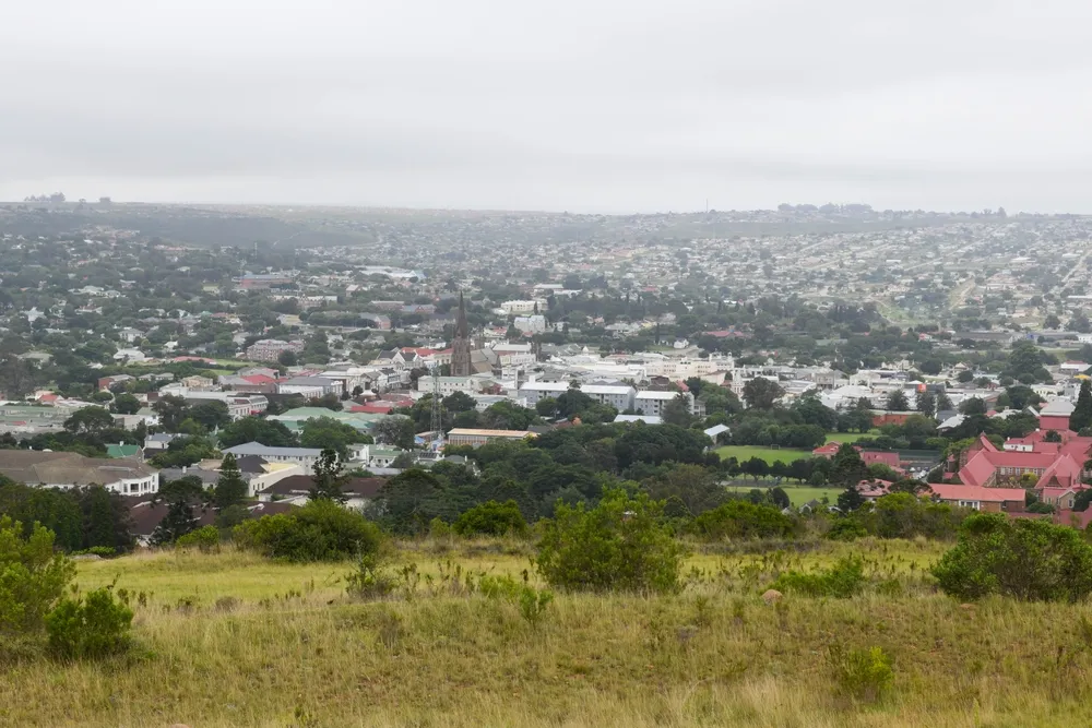 View at the town of Grahamstown on South Africa