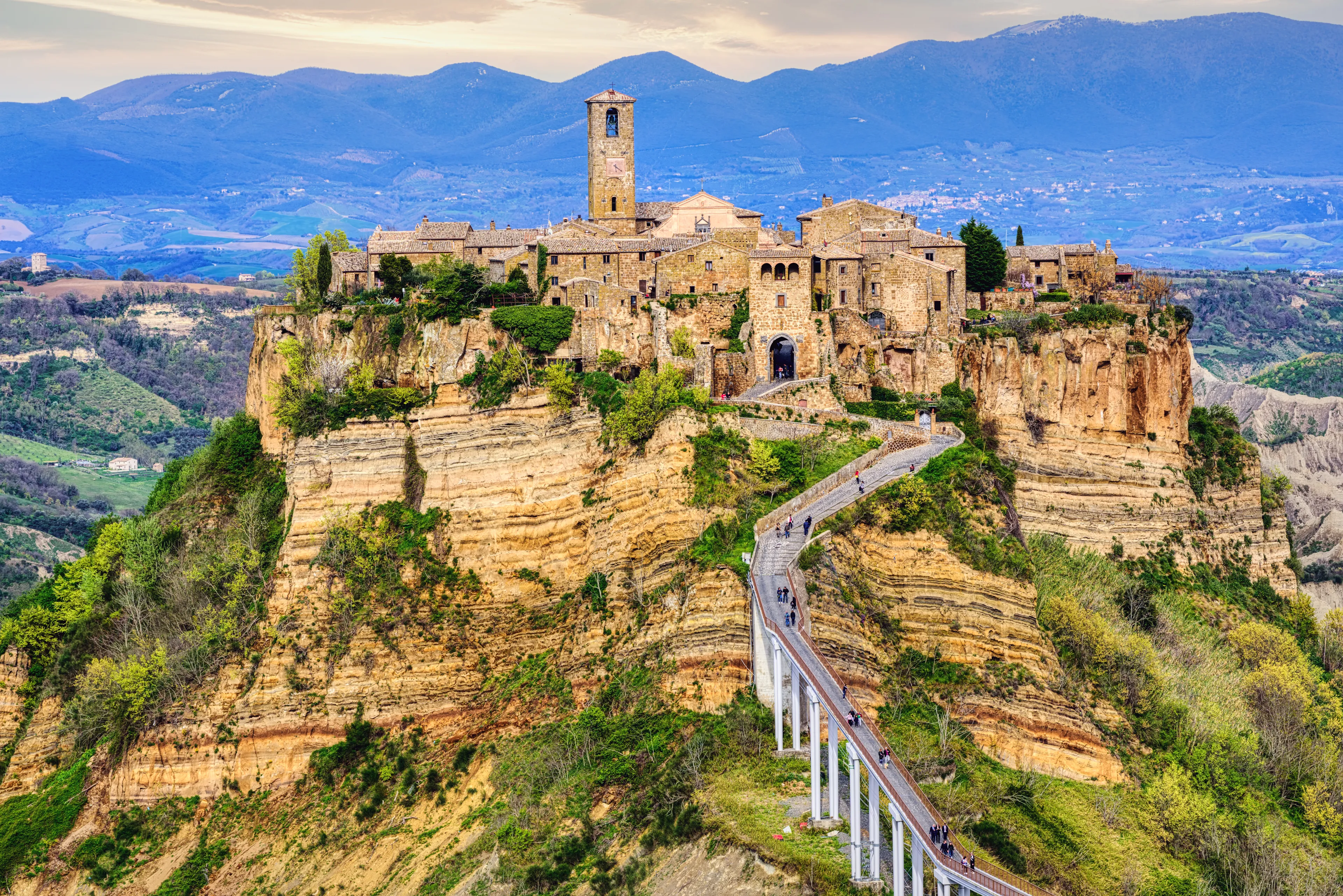 Civita di Bagnoregio, a picturesque hilltop village in Italy, is a popular day trip destination from Rome