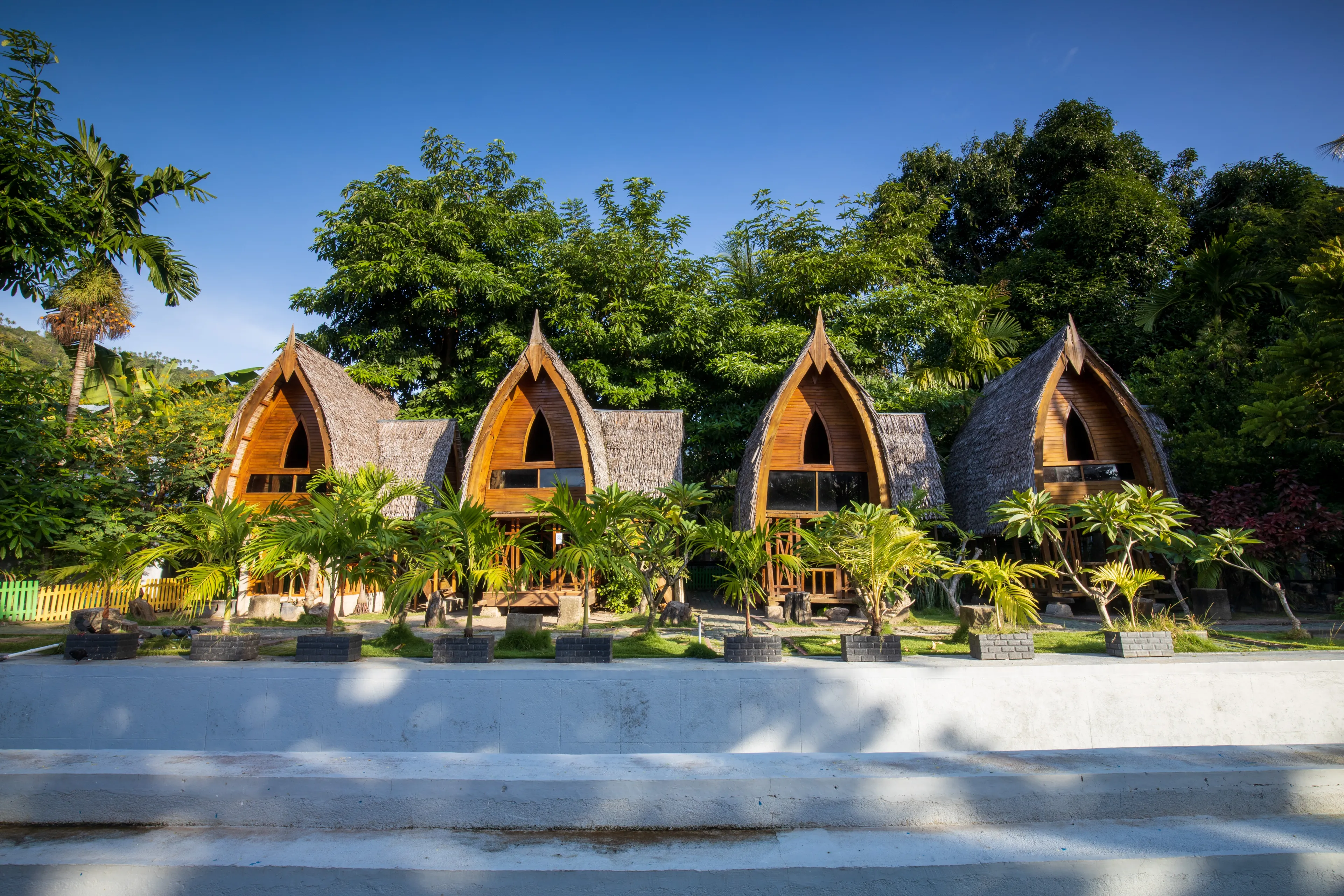 Gorontalo, Indonesia - 11 December 2021: Traditional House of Desa Wisata Bubohu, Bongo Village.