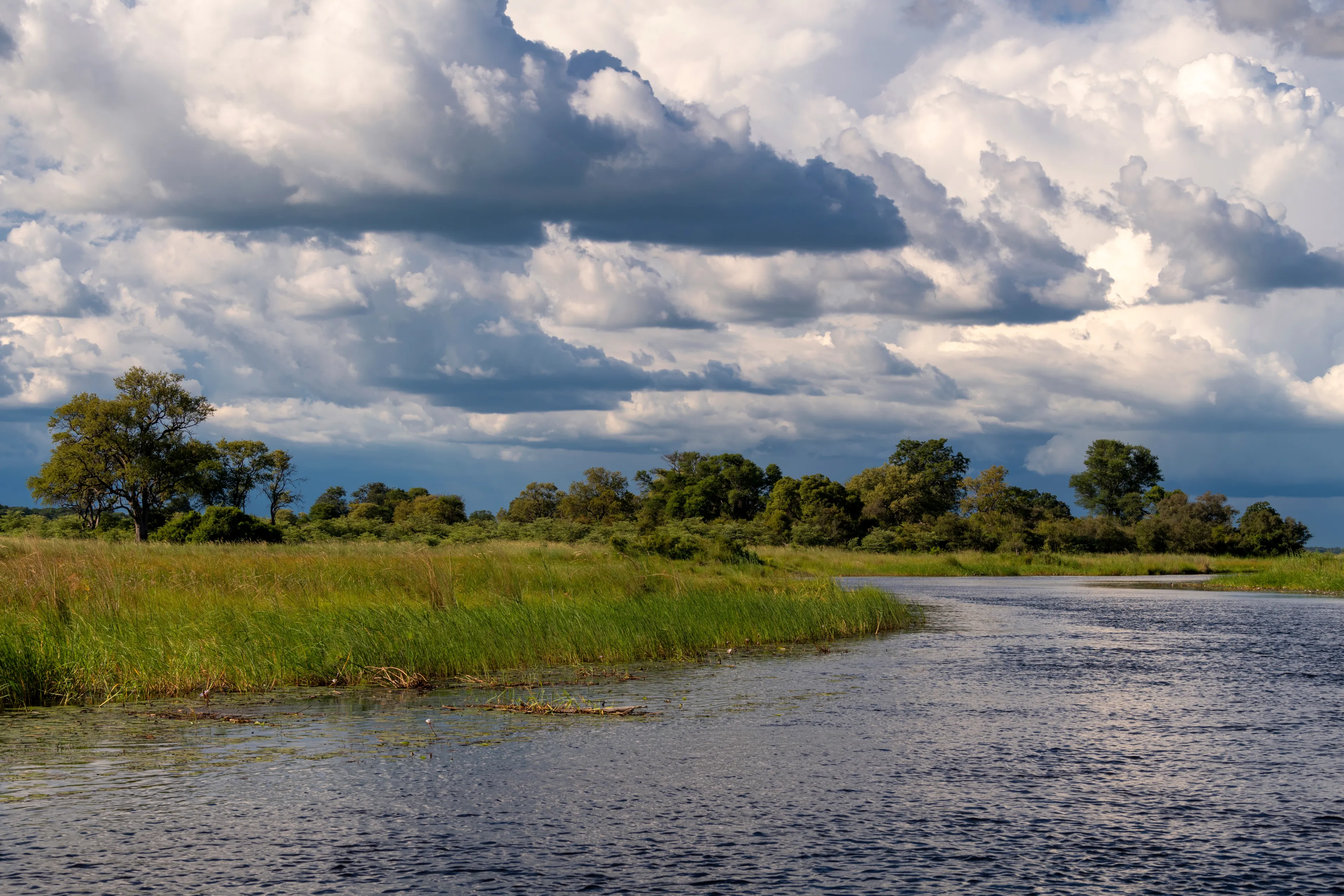 River landscape just before a storm starts, Chobe, Botswana