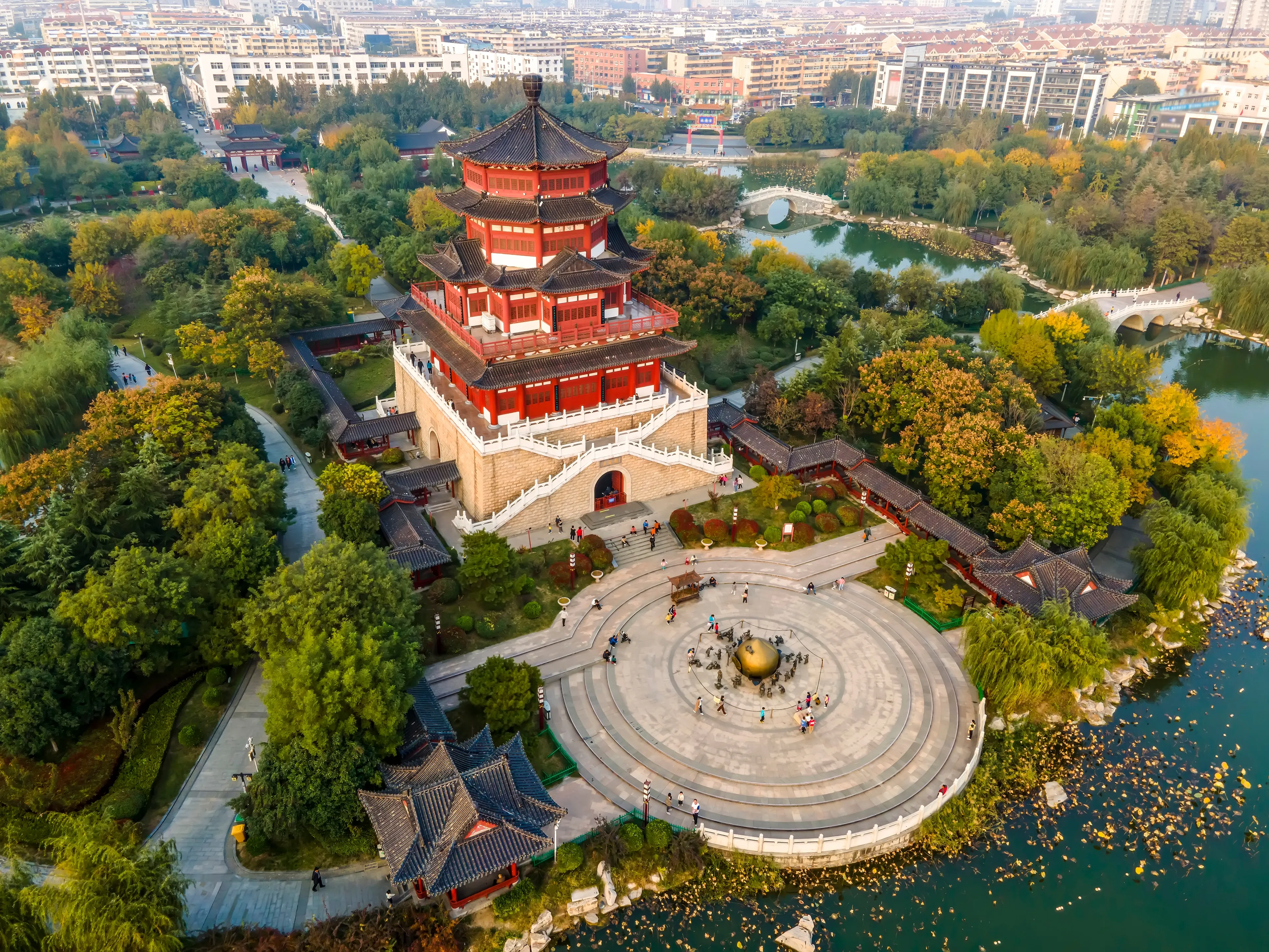Aerial photography of Jining city scenery