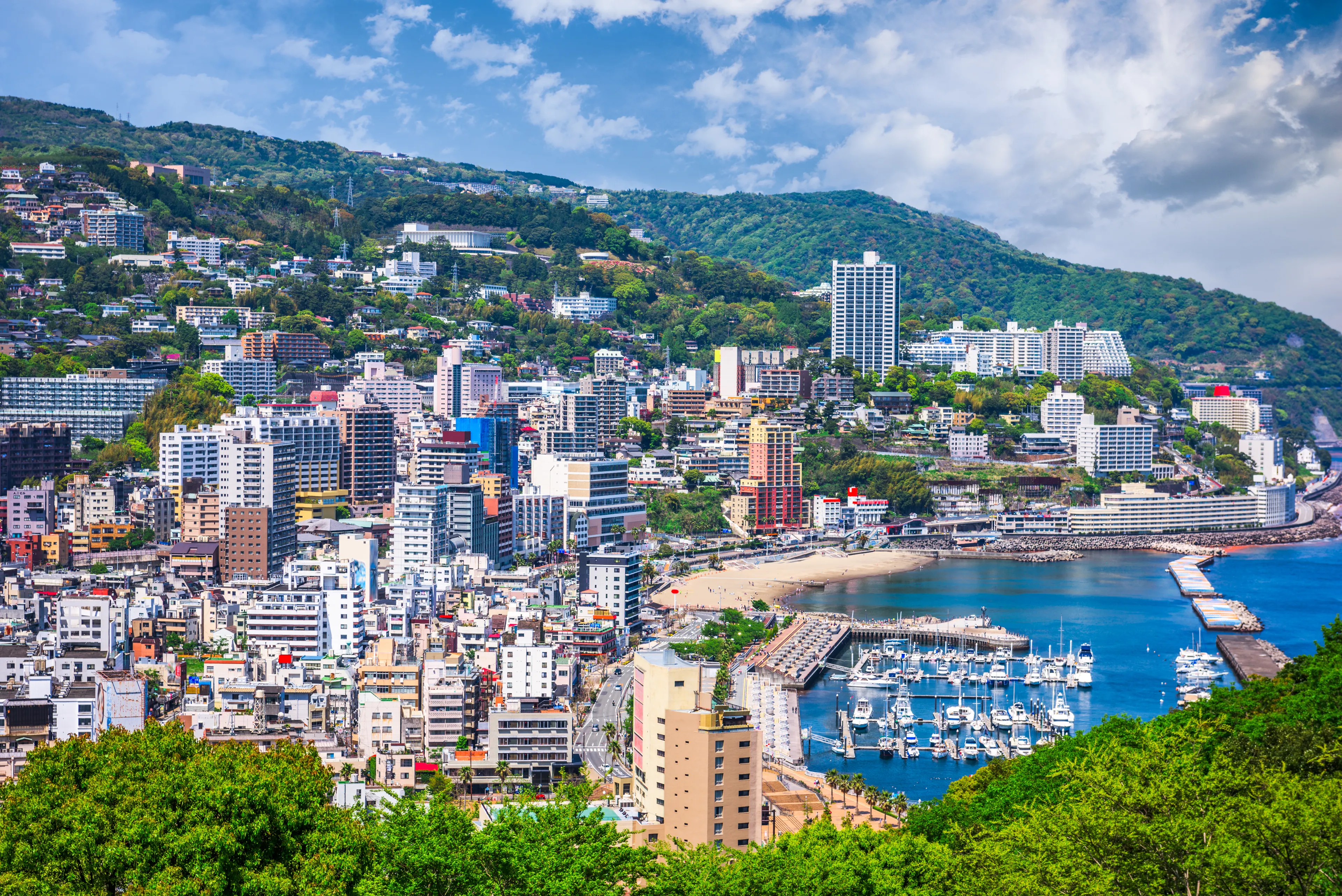 Atami City, Japan Skyline.