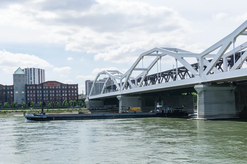 hip on Rhine between Ludwigshafen and Mannheim Germany