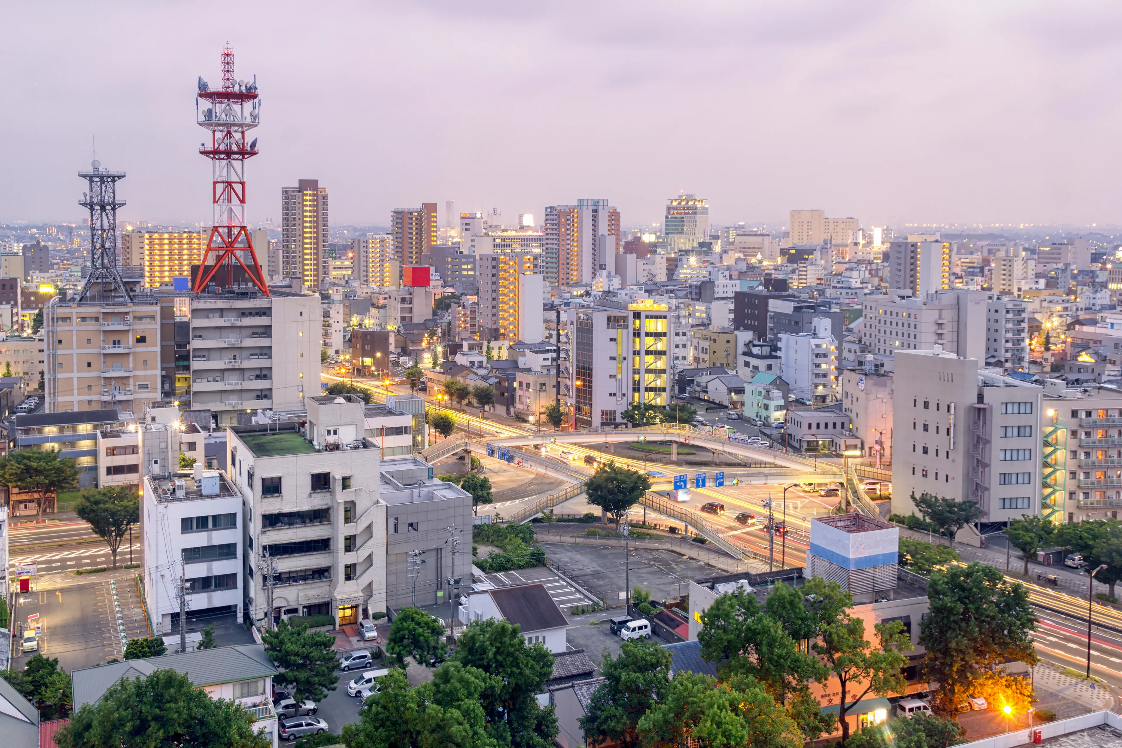 Toyohashi Cityscape at Night - Aichi, Japan