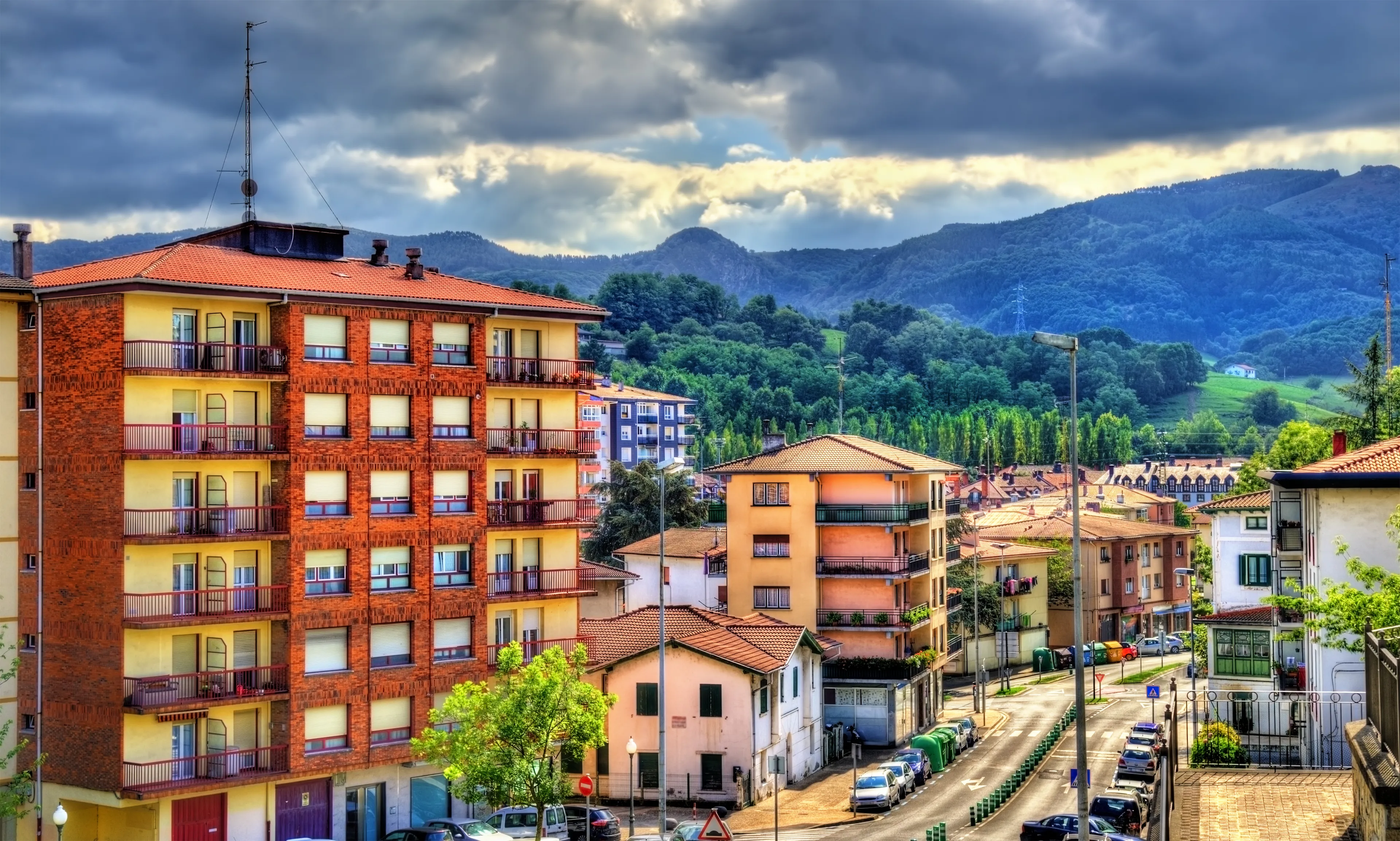 Buildings in the old town of Irun - Spain, Basque Country