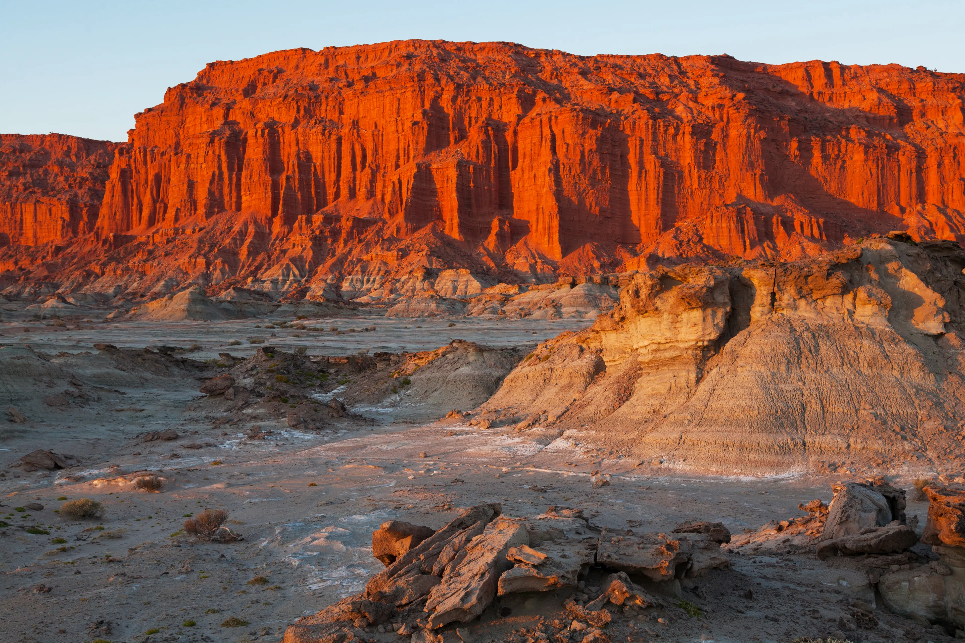 Unusual rock formations, Moon Valley (Valle de la Luna), national park Ischigualasto, San Juan, Argentina