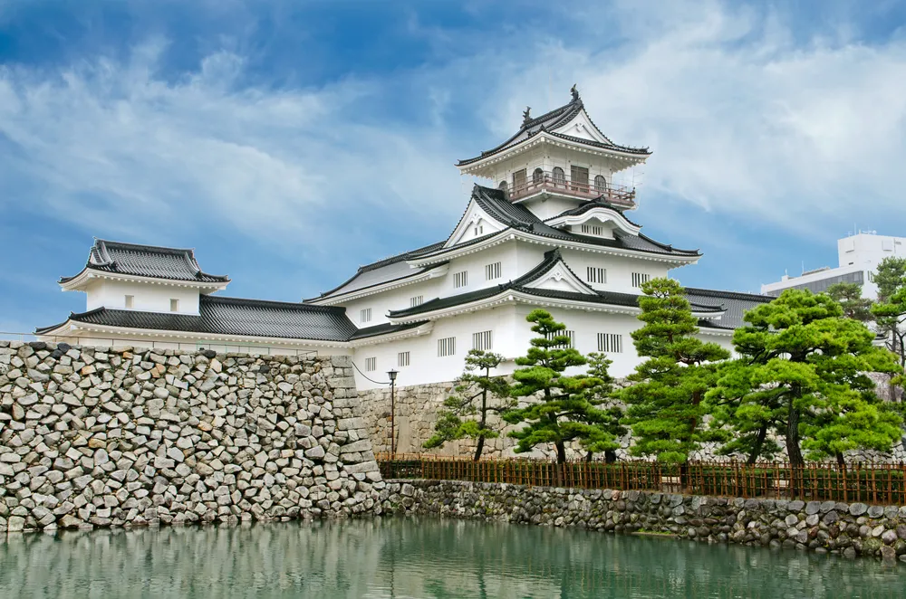 Toyama castle landmark in toyama city, Japan.