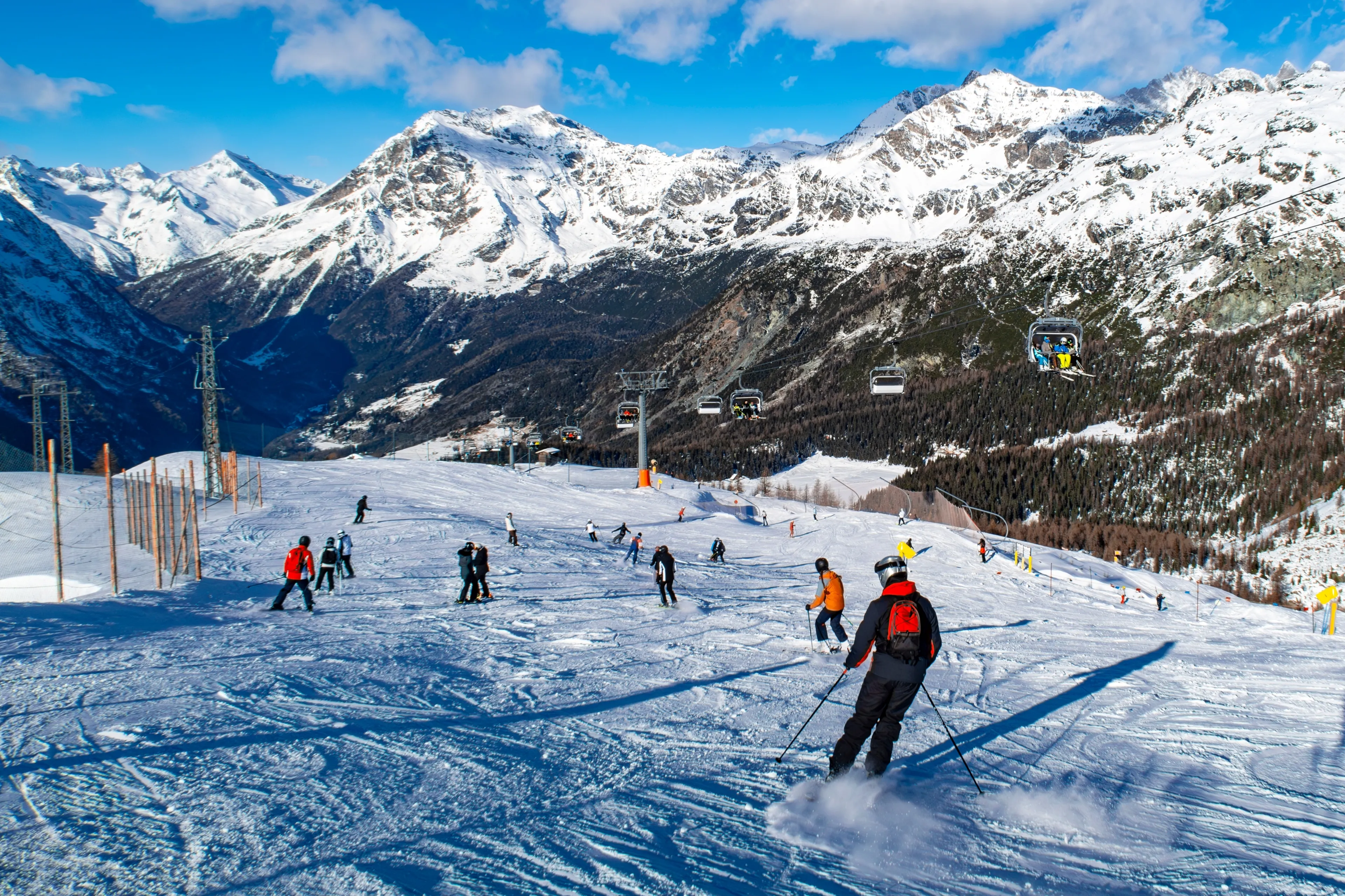 Ski slopes in Valmalenco ski resort