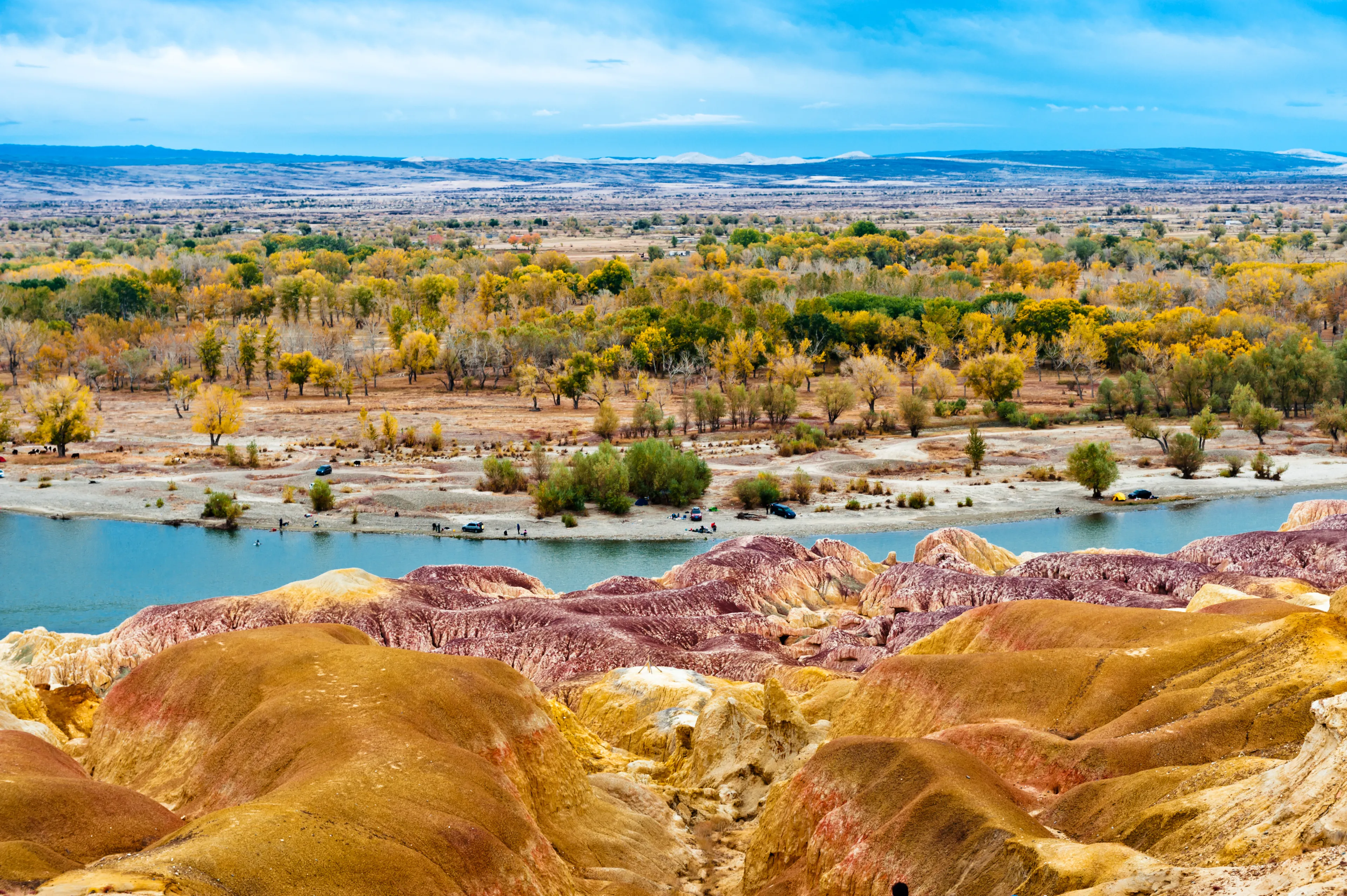 Burqin Yadan landform,China, also known as Colorful Beach, Irtysh River, Burqin County, Altay Prefecture, Xinjiang, China 