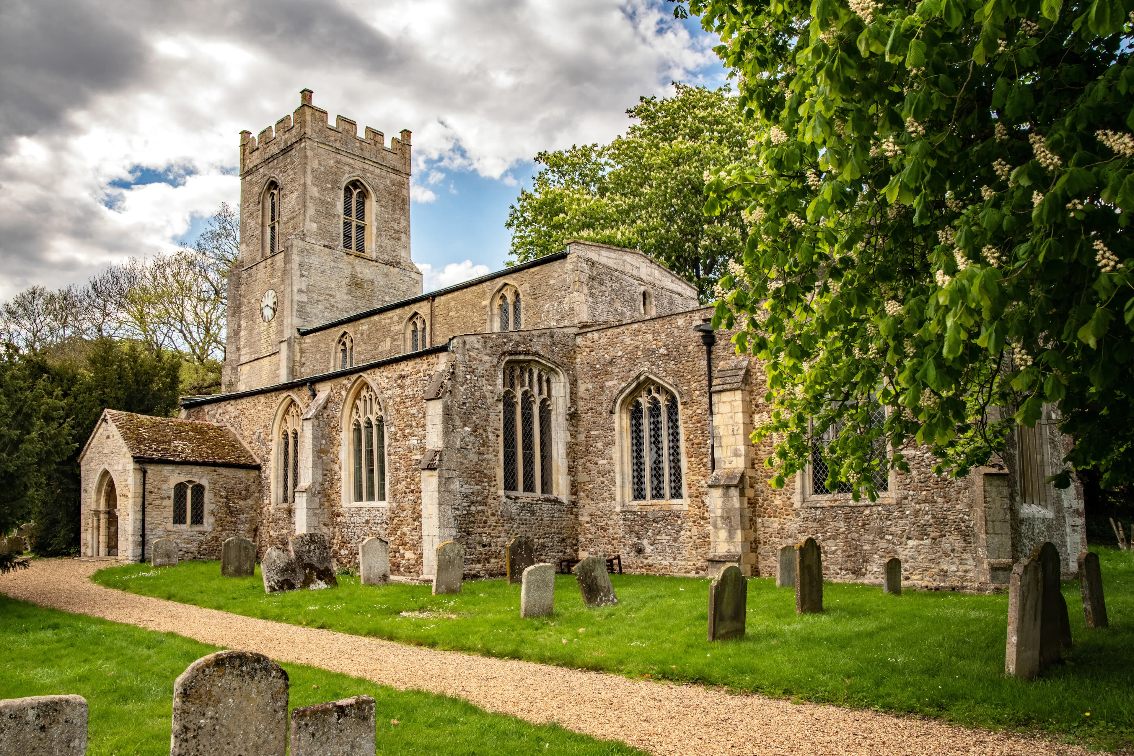 St Andrews Parish Church at Abbots Ripton, Huntingdon, Cambridgeshire, England. 