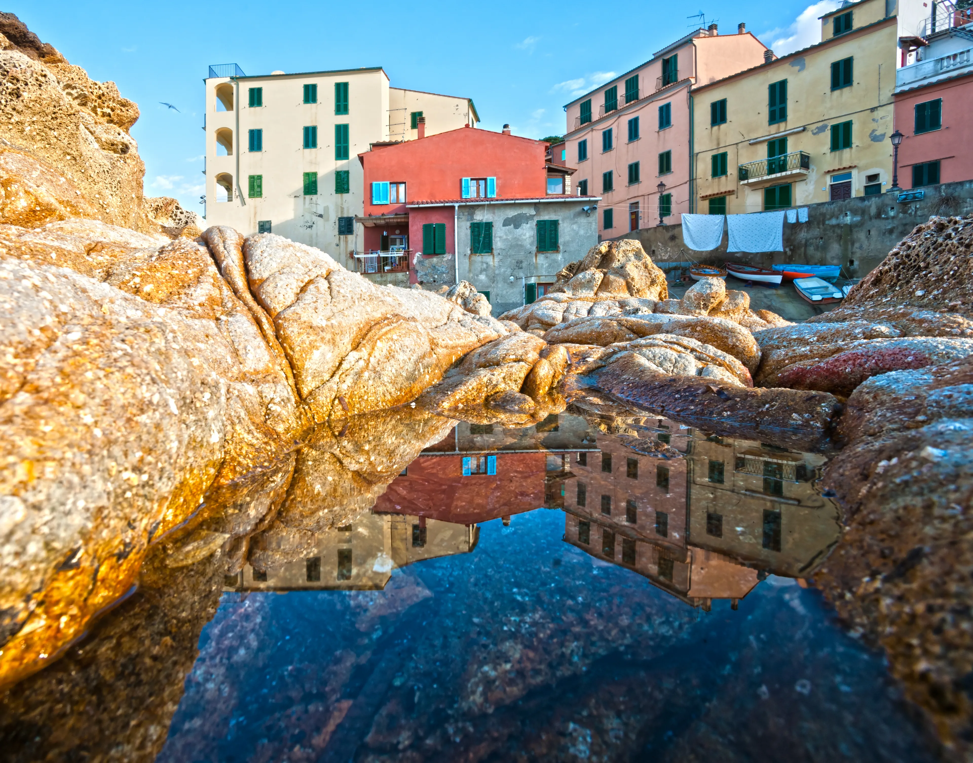 View of Marciana Marina, Isle of Elba, Livorno, Italy.
