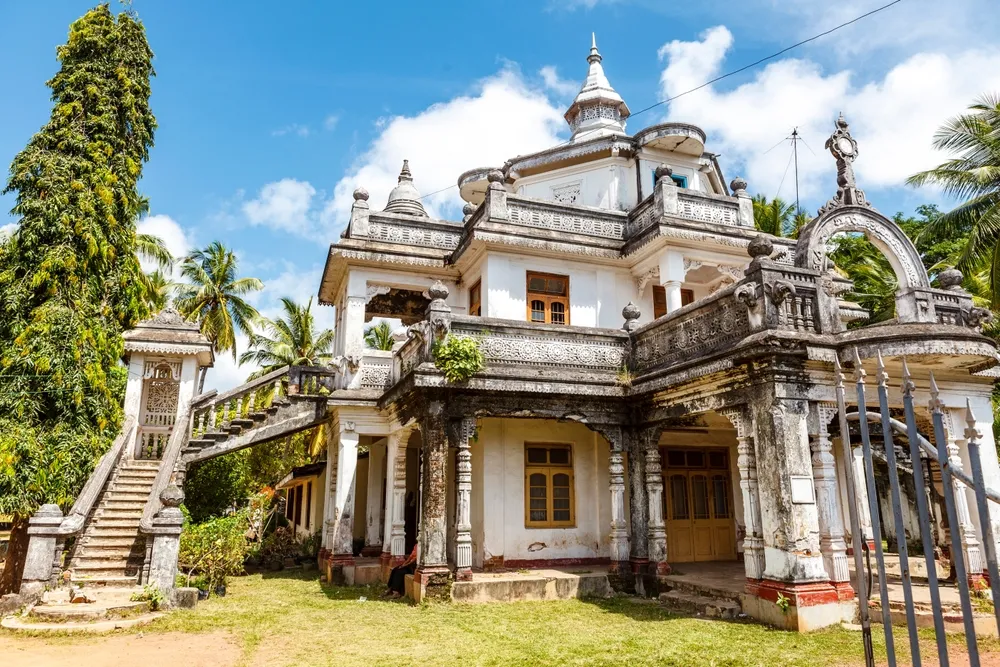 Facade of an old colonial mansion in Negombo, Sri Lanka, Asia