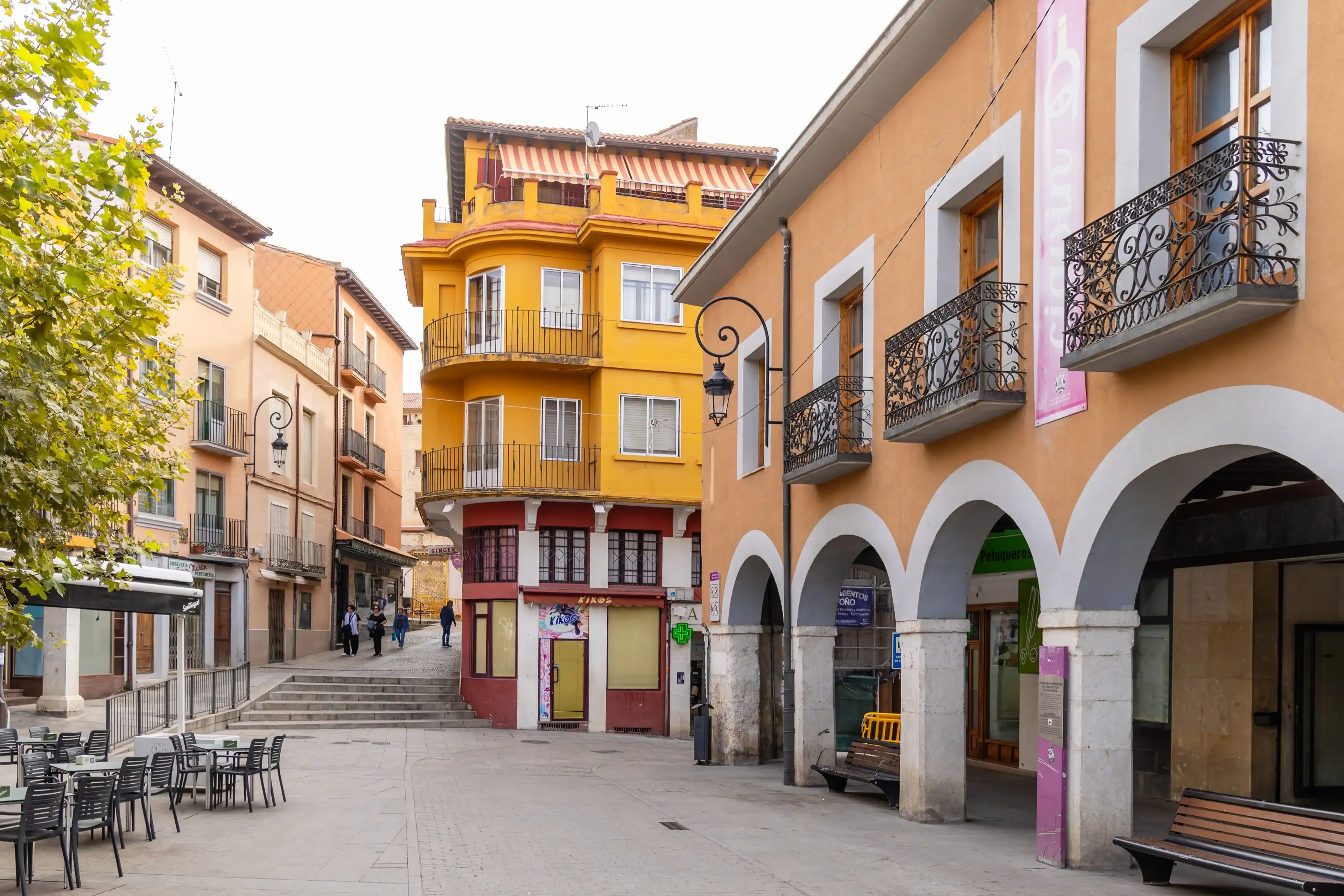 Aranda de Duero, Spain - October 12, 2023: buildings of the historic center of the city of Aranda de Duero in the province of Burgos, Spain Aranda de Duero, Spain - October 12, 2023: buildings of the historic center of the city of Aranda de Duero in the province of Burgos, Spain