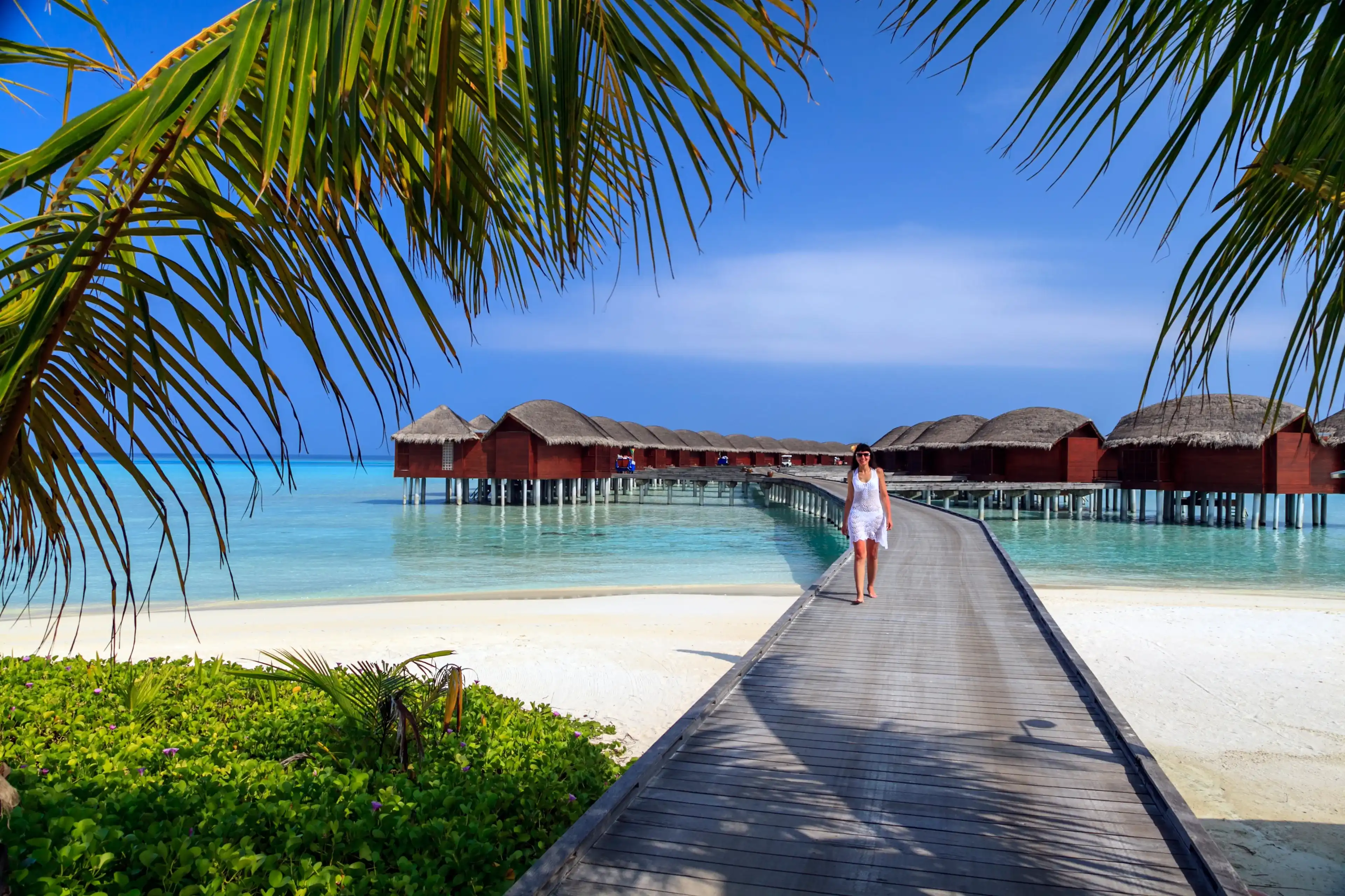 South Male Atoll, Maldives - 21 march 2017: Anantara Dhigu Maldives Resort; Paradise rest. Beautiful seascape. Place for relaxation editorial. South Male Atoll, Maldives - 21 march 2017: Anantara Dhigu Maldives Resort; Paradise rest. Beautiful seascape. Place for relaxation editorial.