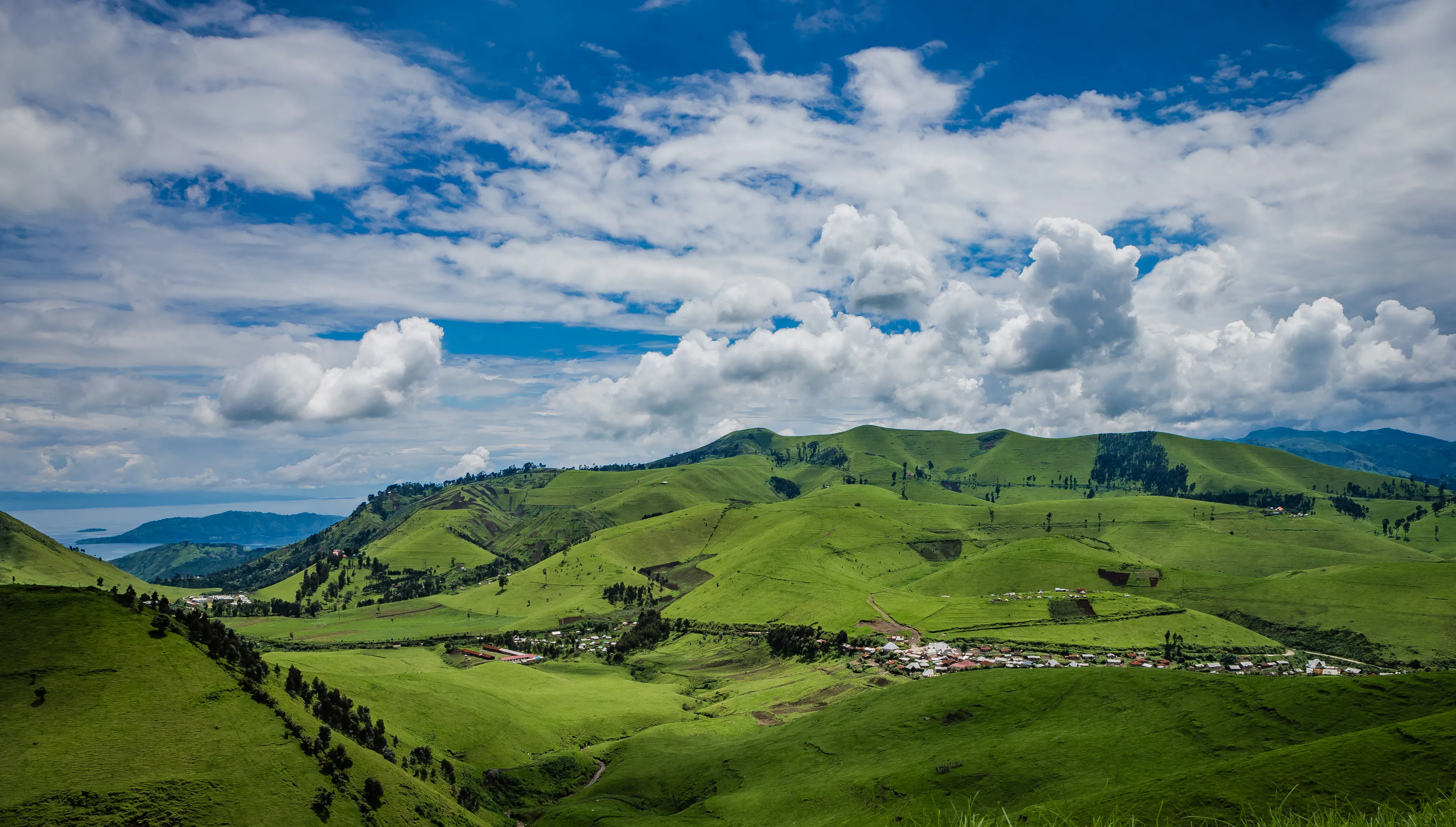 Karuba, North Kivu/Democratic Republic of Congo - October 25 2019: Landscape