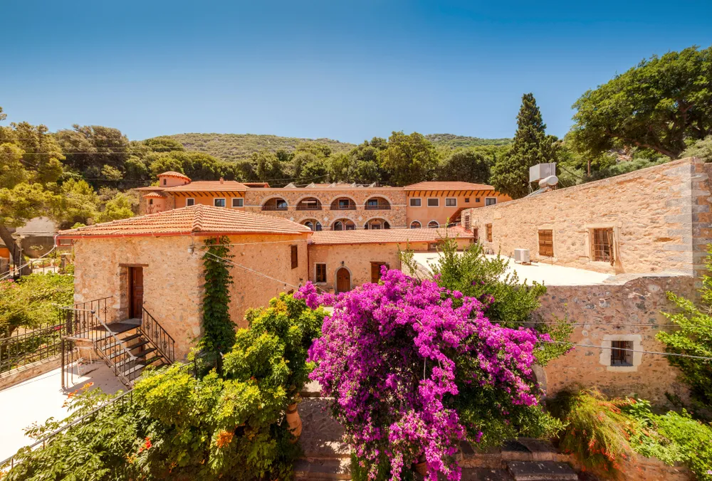 Monastery of Saints Michael and Gabriel - Kremaston (Kremasti, Kremasta) Crete, Greece. The monastery Kremaston was founded in the 16th century (1593)